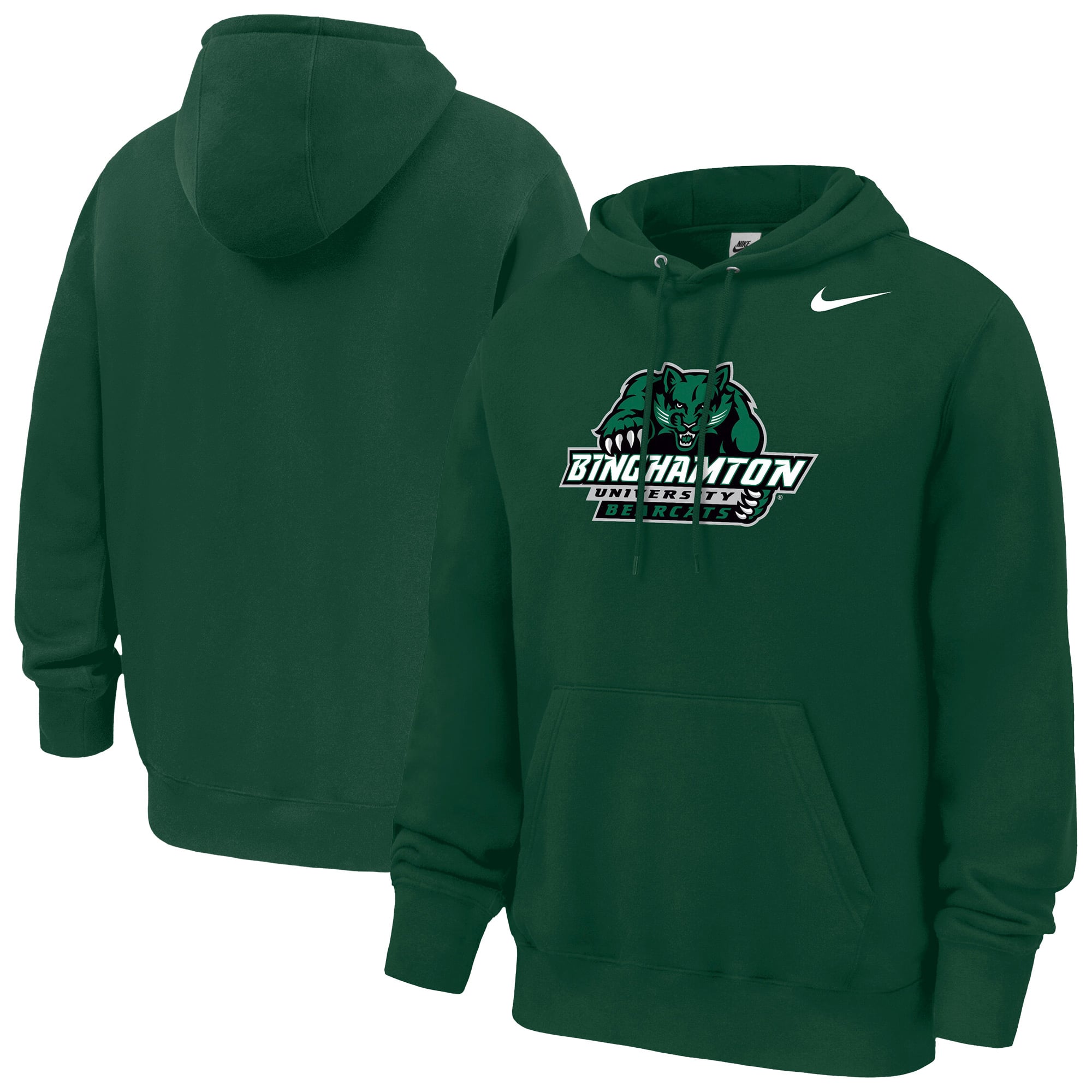 Sweat à capuche en polaire Nike vert Binghamton Bearcats Club pour homme