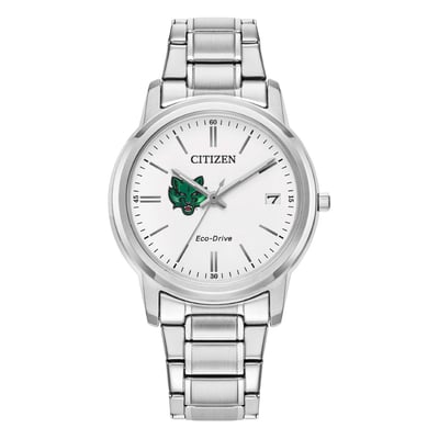  Binghamton Bearcats Citizen Watch Women's Eco-Drive White Dial Stainless Steel Watch - Silver