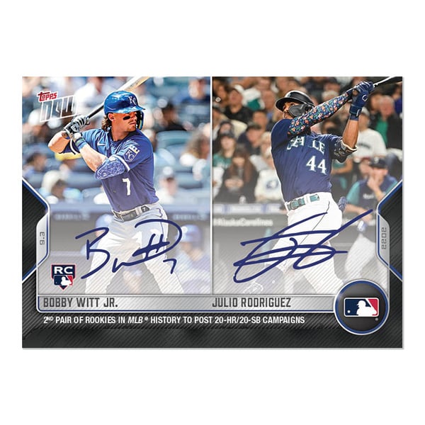 Bobby Witt Jr & Julio Rodriguez Dual Signed Rookies 20-hr 20-sb 