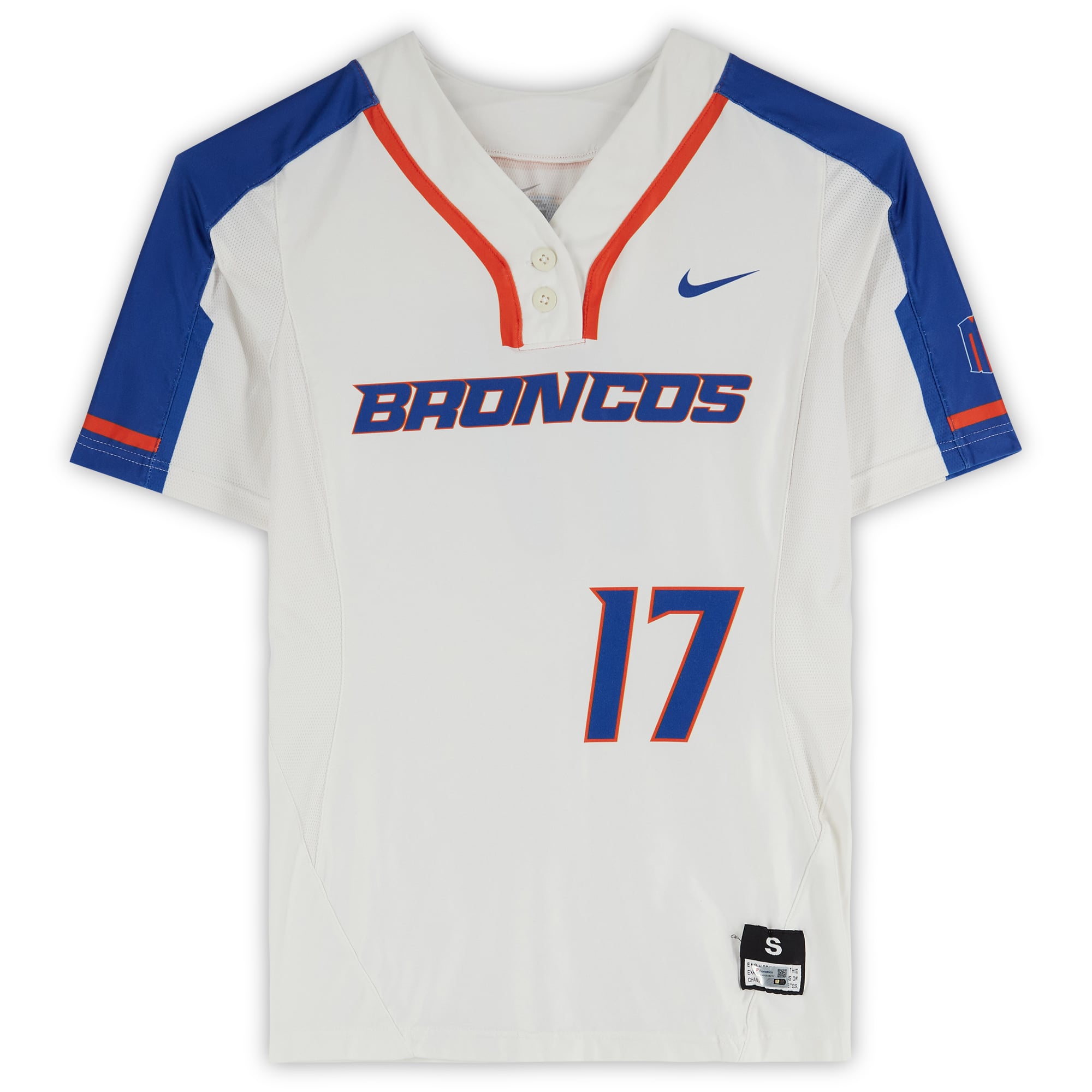 Maillot blanc n°17 des Boise State Broncos émis par l'équipe du programme de softball - Taille S