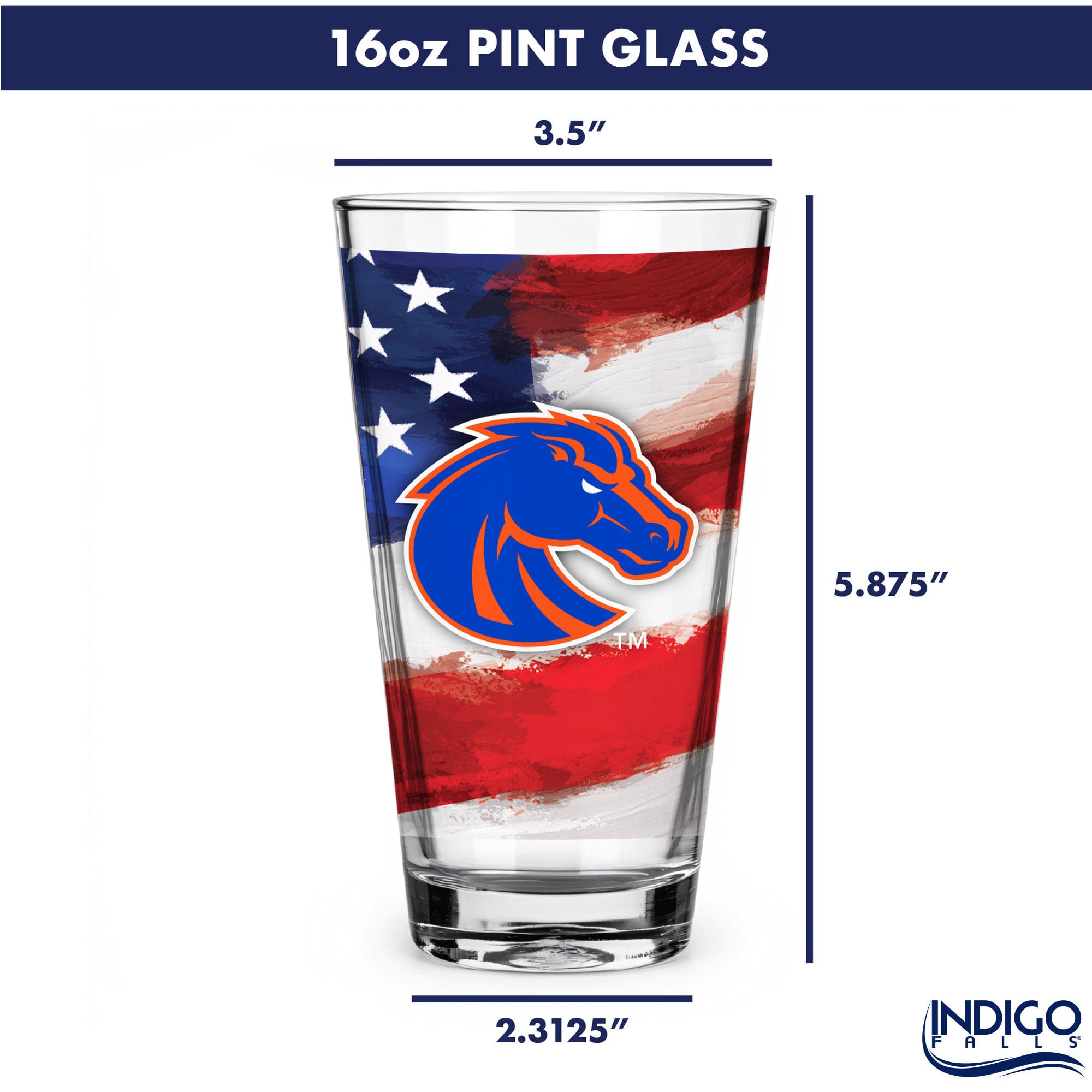 Boise State Broncos Two-Pack 16oz. Americana Pint Glass Set