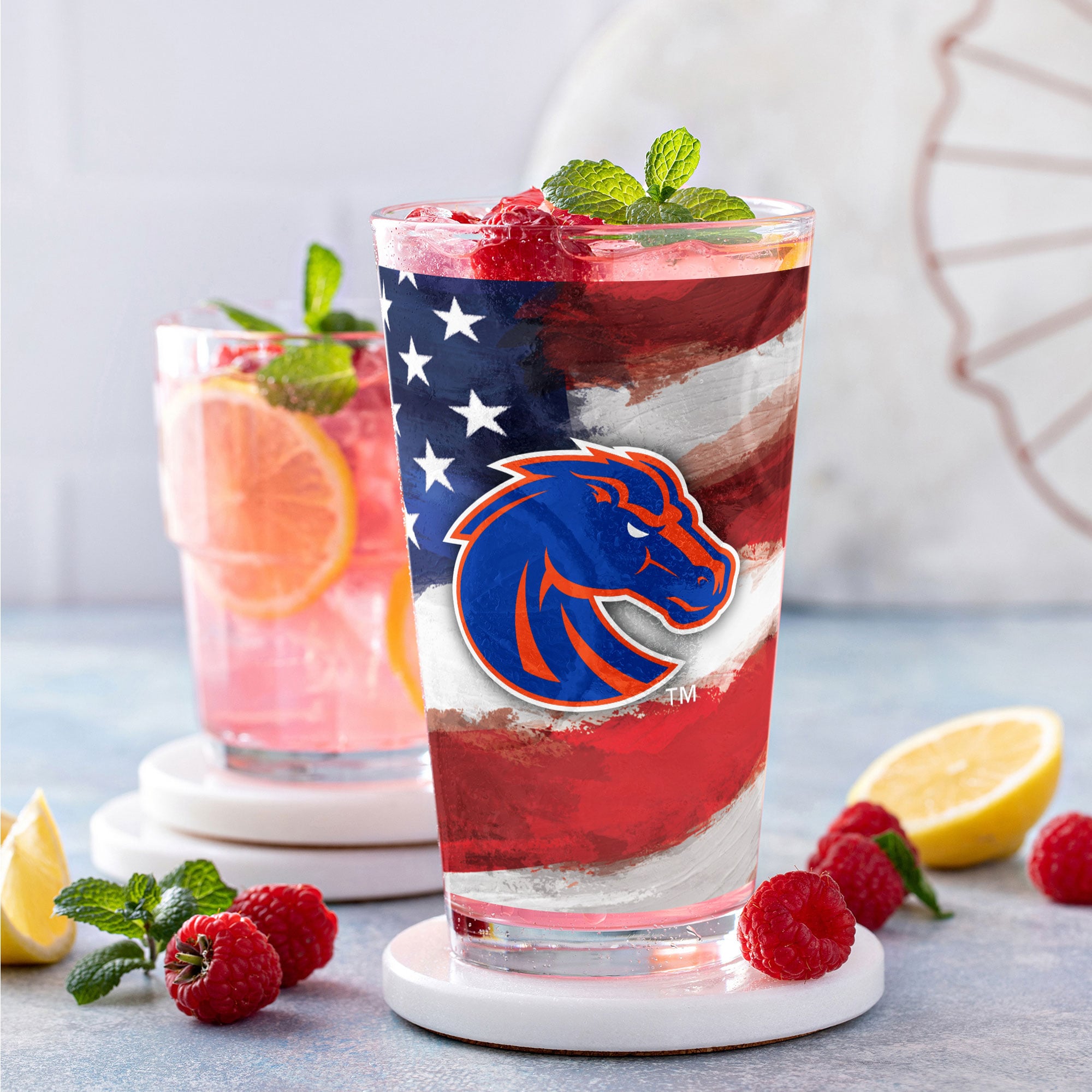Boise State Broncos Two-Pack 16oz. Americana Pint Glass Set