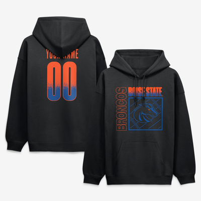 Boise State Broncos  Home Field Pop Personalized Any Name & Number Hoodie - Black