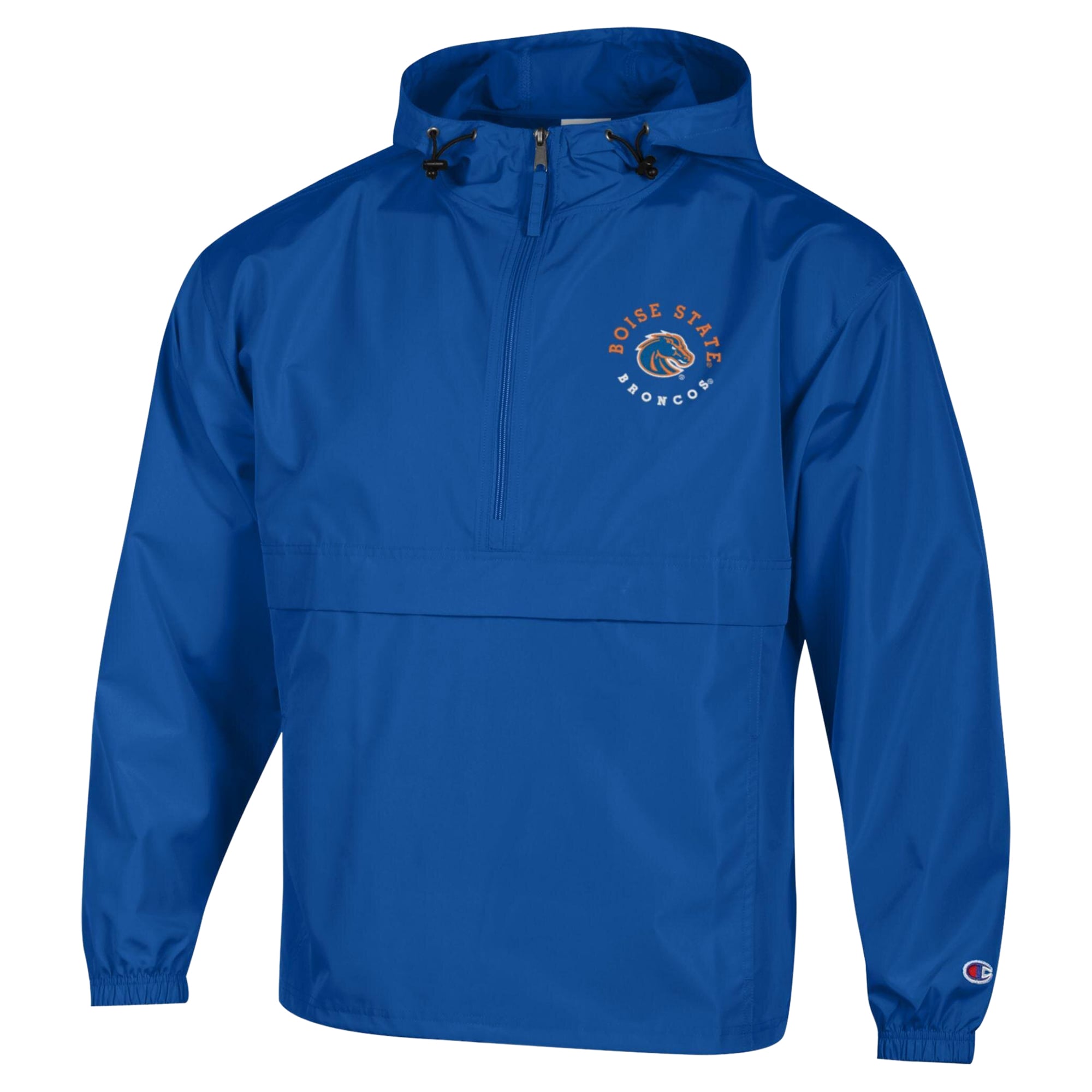 Veste à capuche demi-zip brodée Champion Royal Boise State Broncos pour homme, pliable