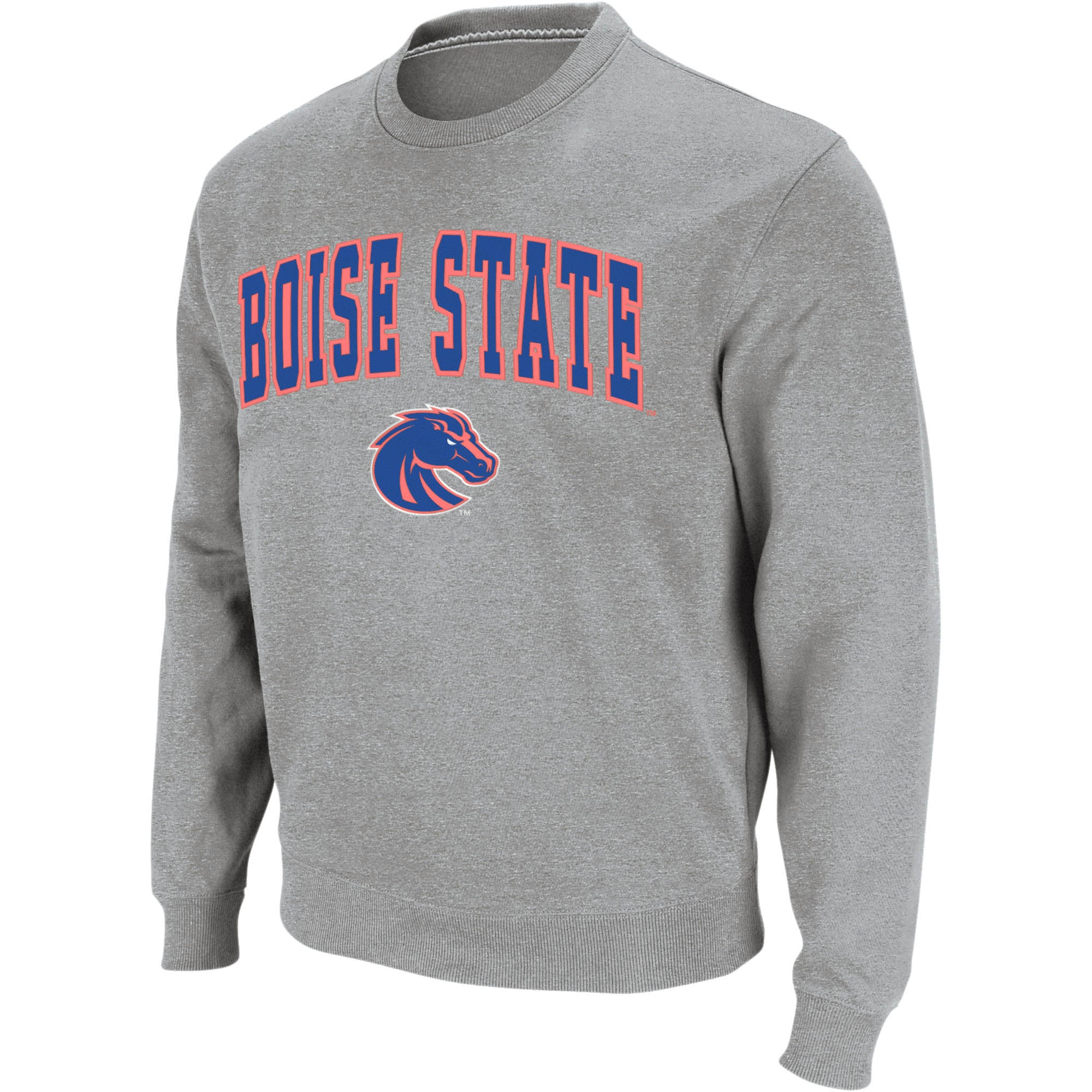 Colosseum Gris chiné Boise State Broncos Arch & Logo Crew Neck Sweat-shirt pour homme