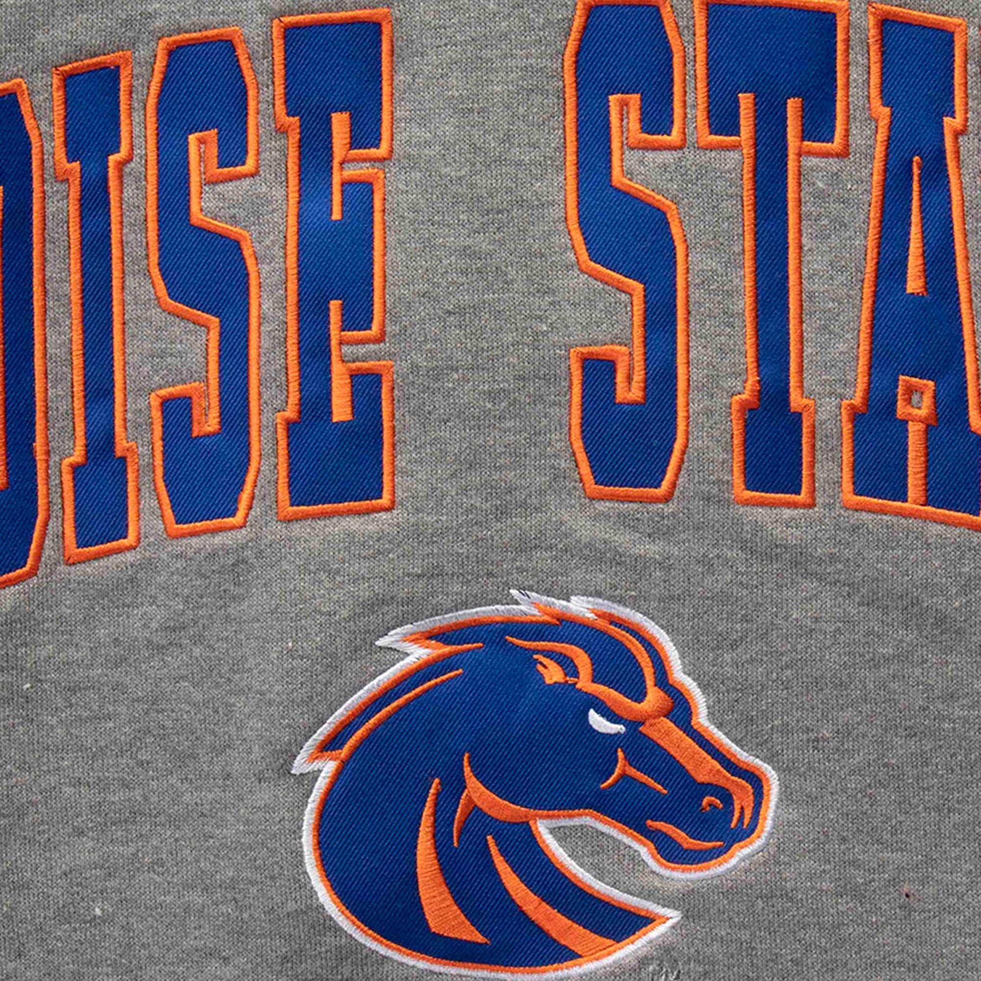 Colosseum Gris chiné Boise State Broncos Arch & Logo Crew Neck Sweat-shirt pour homme