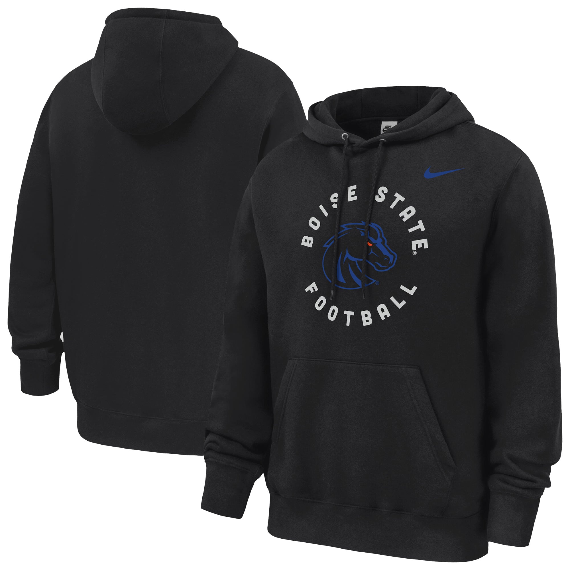 Sweat à capuche en polaire Nike Club Collection des Coaches Boise State Broncos, noir, pour homme