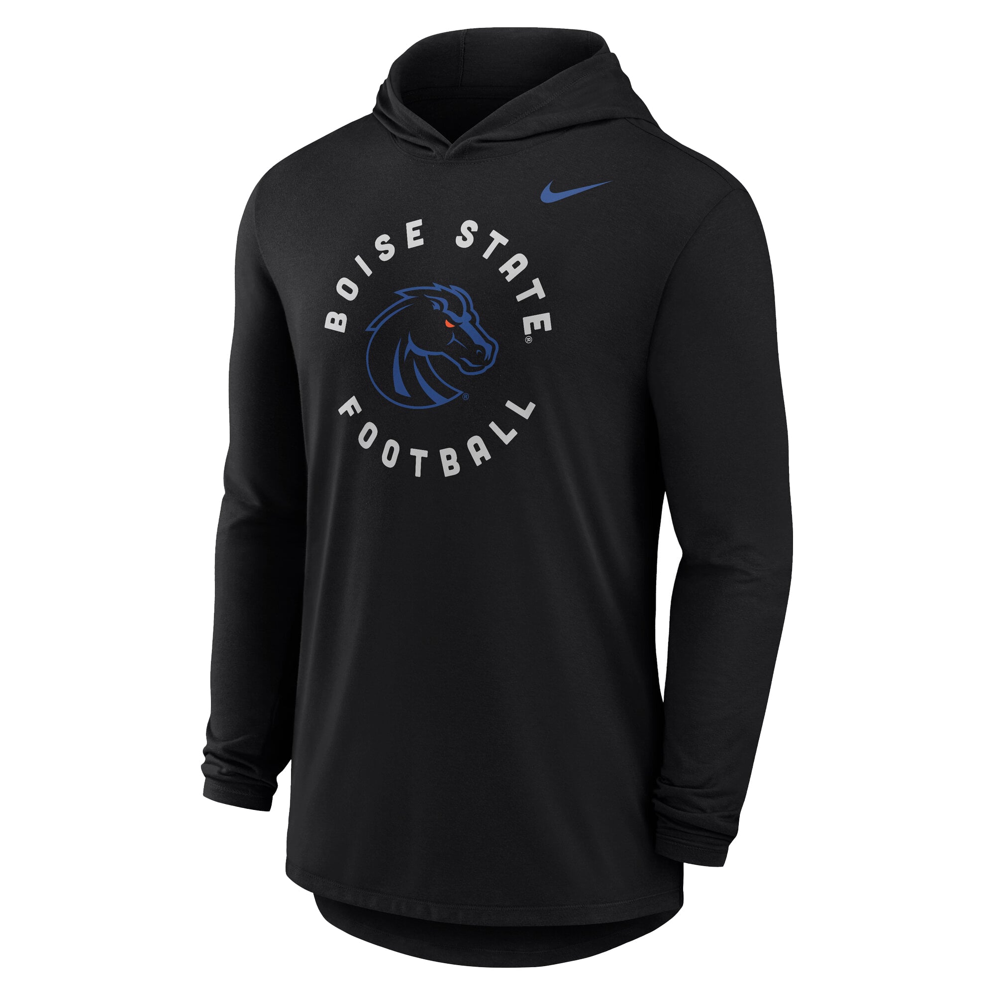 T-shirt à capuche manches longues Nike Dri-FIT pour homme, collection Coaches 2026 Boise State Broncos, noir
