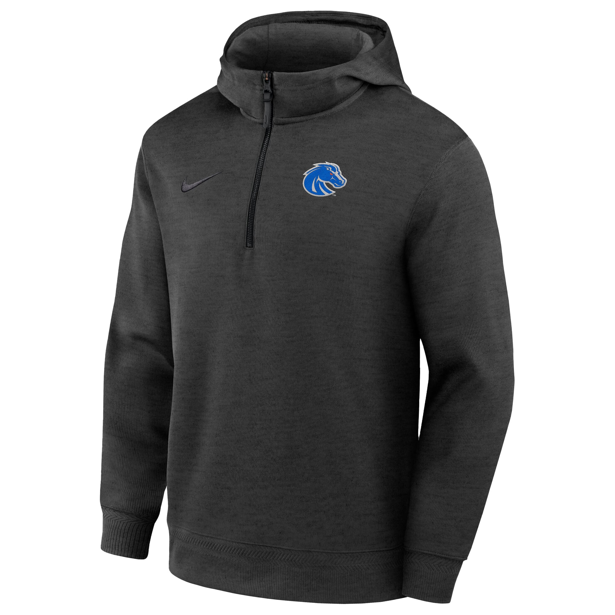 Sweat à capuche zippé Nike noir Boise State Broncos Coaches Dri-FIT pour homme
