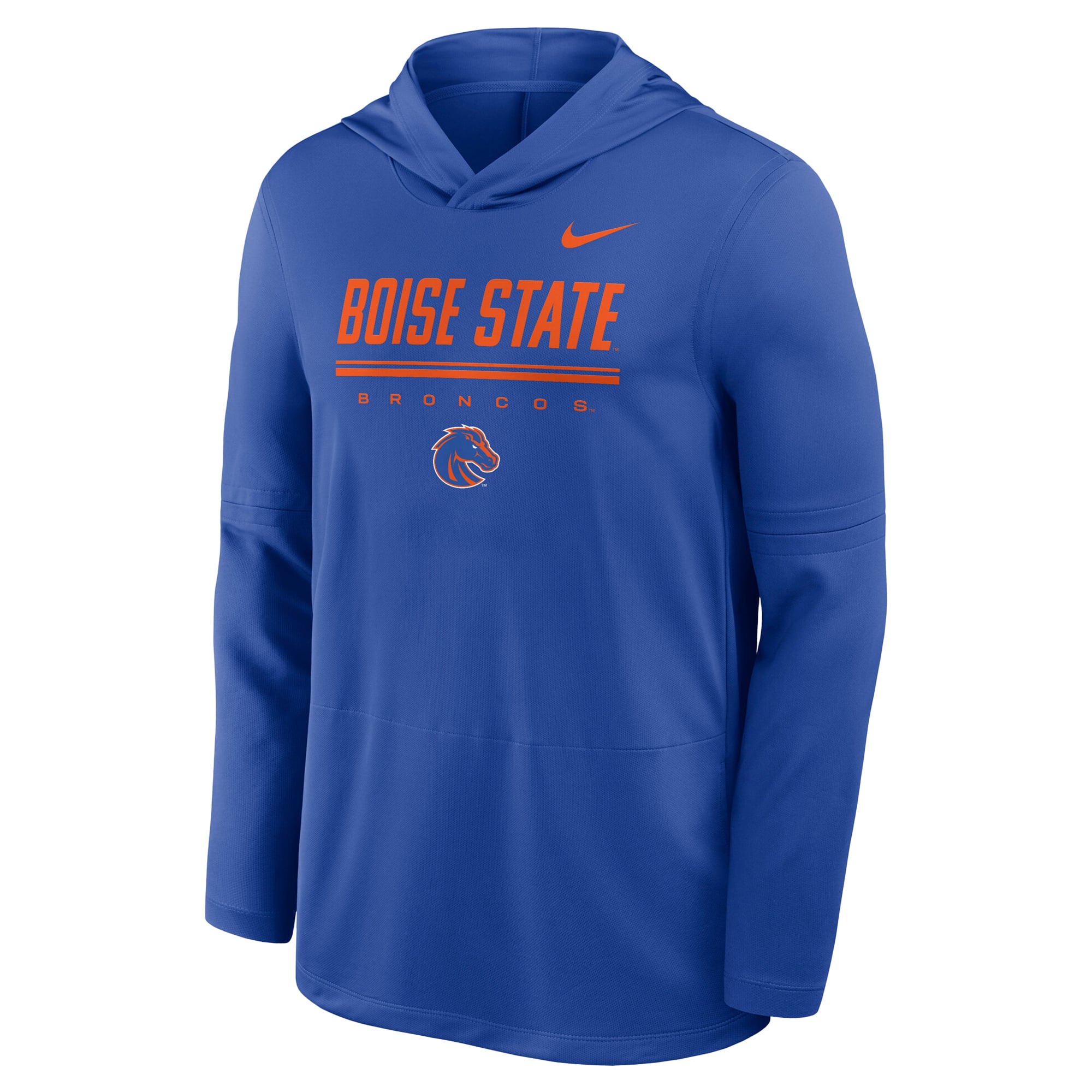 Men's Nike Royal Boise State Broncos 2026 Sideline Dri-FIT Lightweight Hooded Top