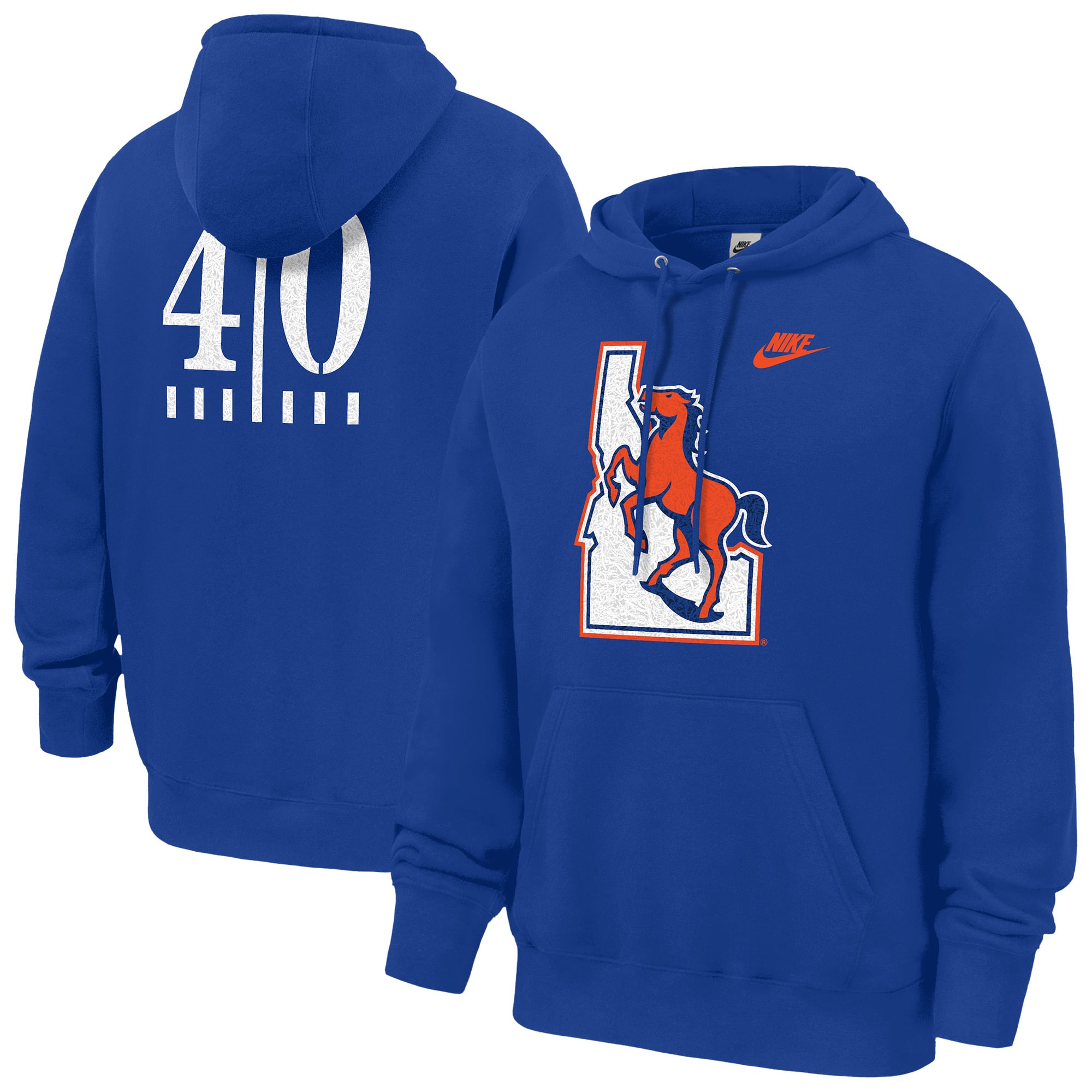 Men's Nike Black Boise State Broncos 40 Years of Blue Turf Club Fleece Hoodie