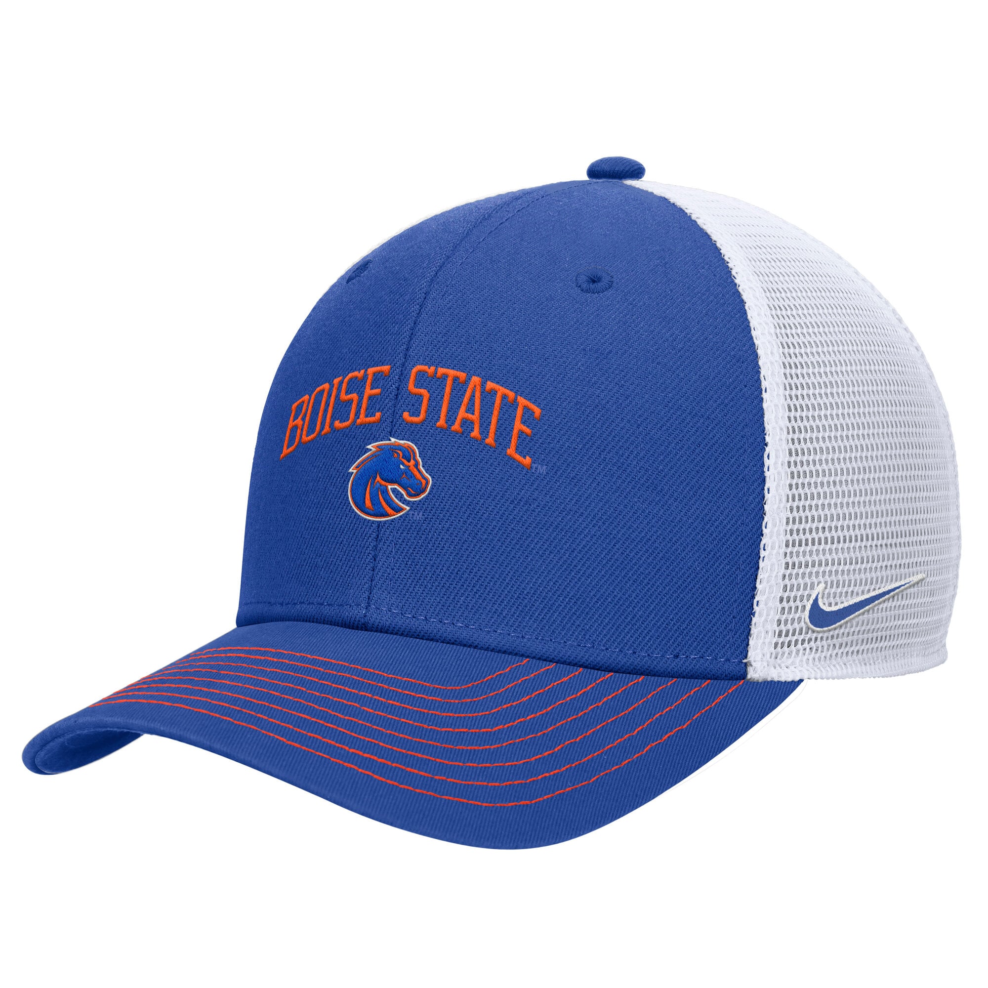 Men's Nike Royal Boise State Broncos Rise Trucker Dri-FIT Adjustable Hat