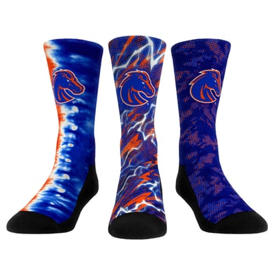 Boise State Broncos Rock Em Unisex Three-Piece Team Tones Crew Socks Set