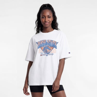  Boise State Broncos Champion Women's Retro Oversized T-Shirt - White