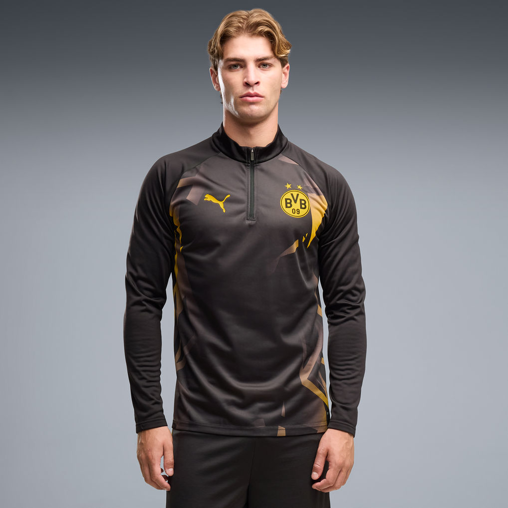 Maillot d'avant-match Puma dryCELL à quart de zip du Borussia Dortmund - Noir