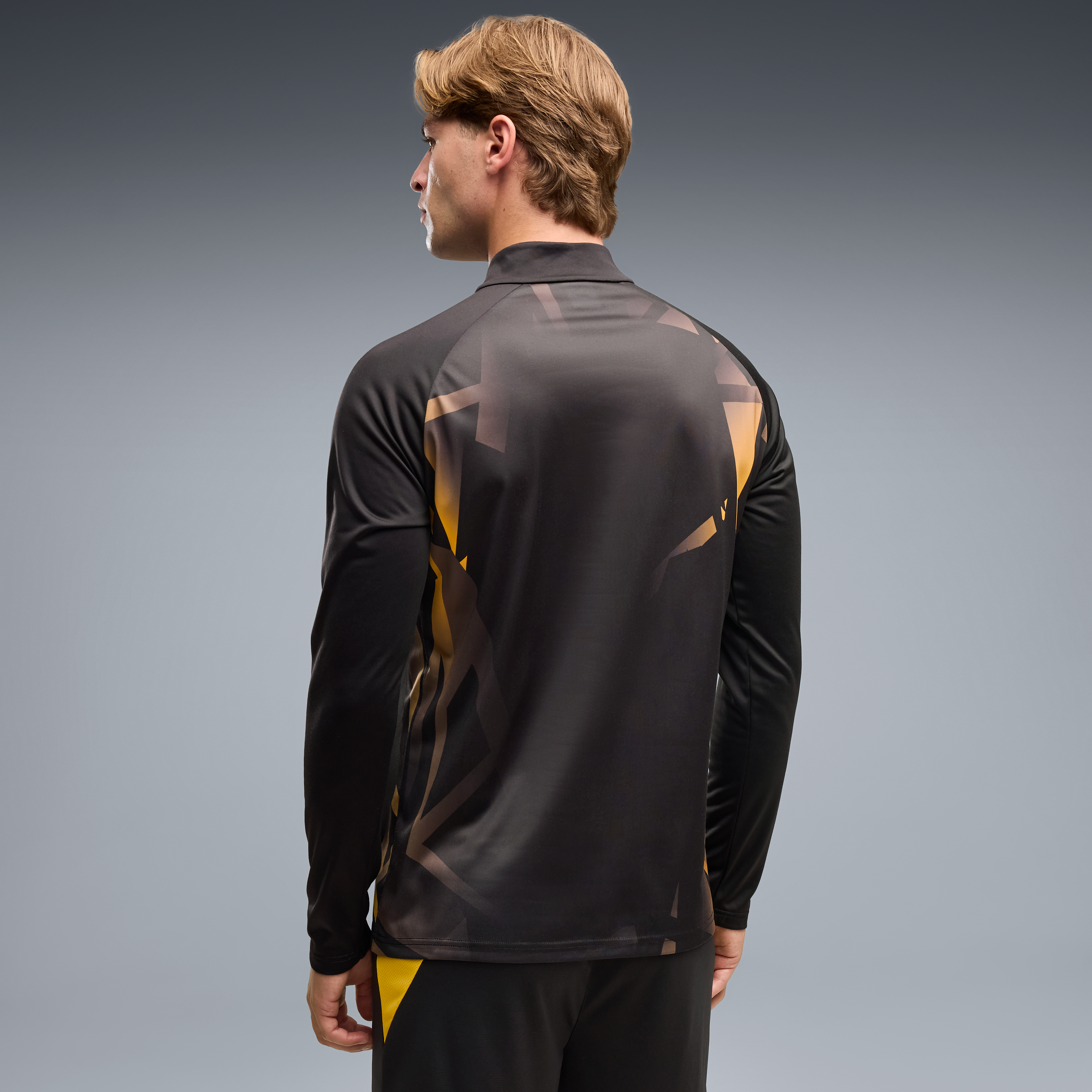 Maillot d'avant-match Puma noir Borussia Dortmund à col zippé dryCELL pour homme
