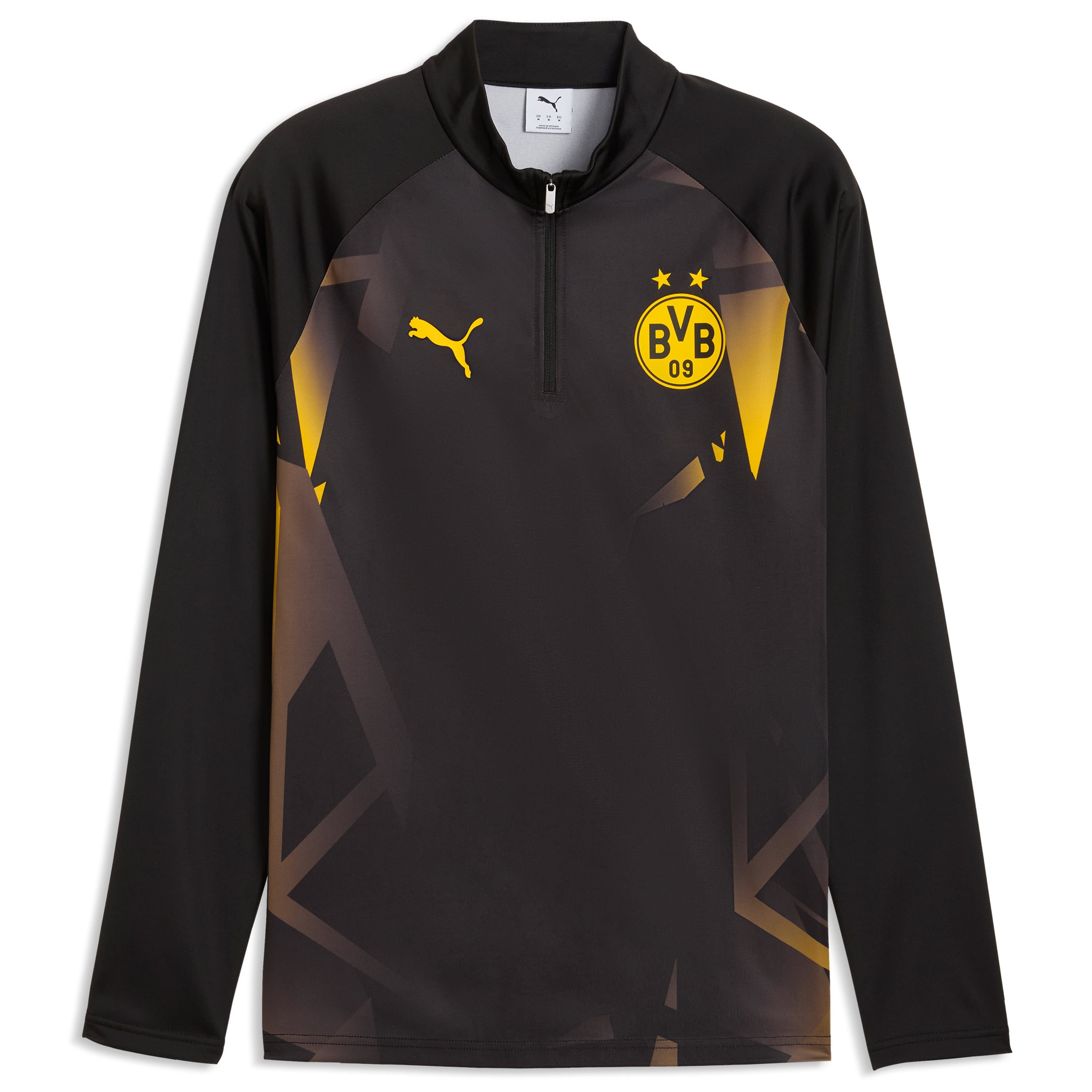 Maillot d'avant-match Puma noir Borussia Dortmund à col zippé dryCELL pour homme