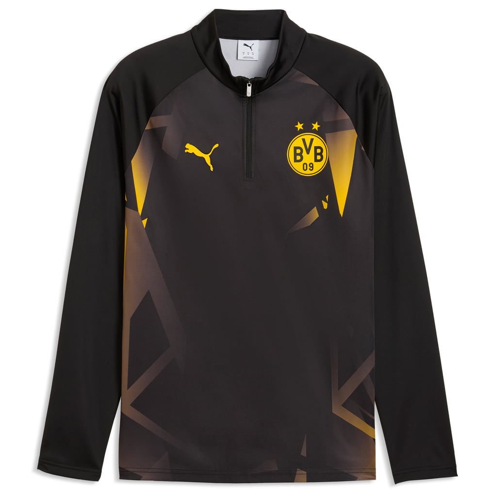 Maillot d'avant-match Puma dryCELL à quart de zip du Borussia Dortmund - Noir