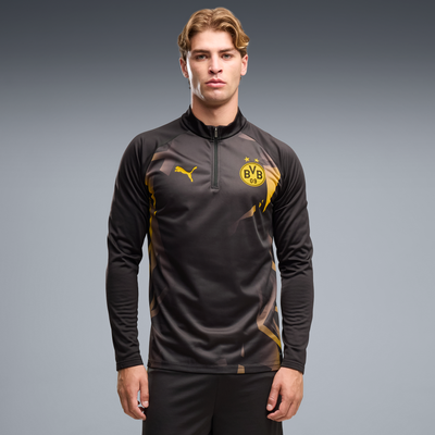 Maillot d'avant-match Puma dryCELL à quart de zip du Borussia Dortmund - Noir