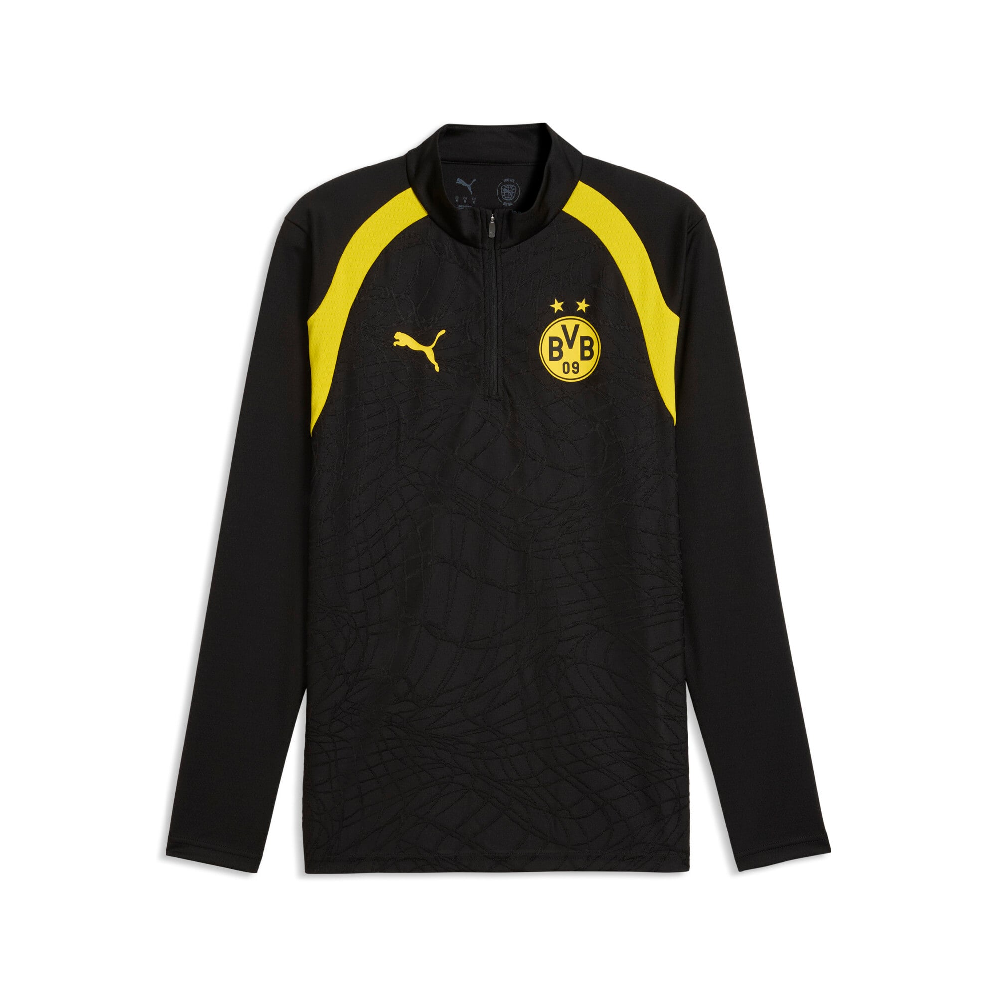 Maillot d'avant-match Puma noir Borussia Dortmund à col zippé dryCELL pour homme