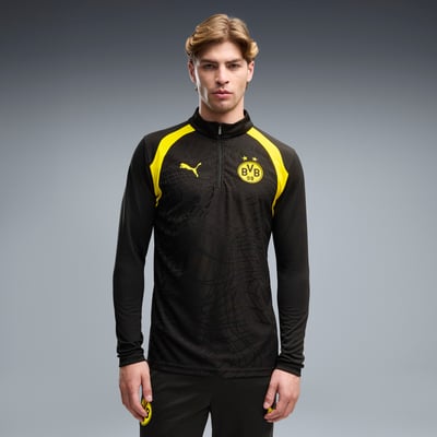 Maillot d'avant-match Puma dryCELL à quart de zip du Borussia Dortmund - Noir