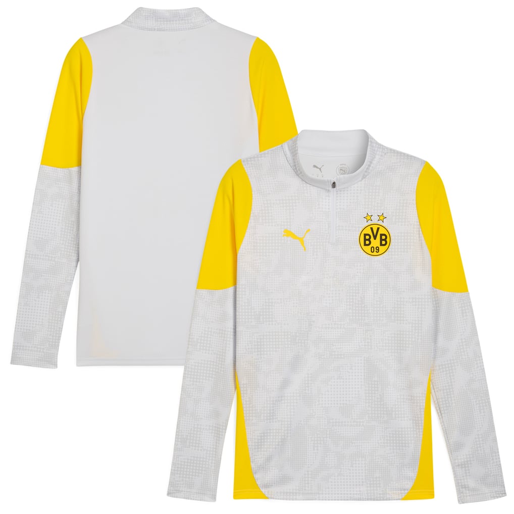 Haut d'avant-match Puma DryCell 2/4 zippé Borussia Dortmund 2025/26 - Gris