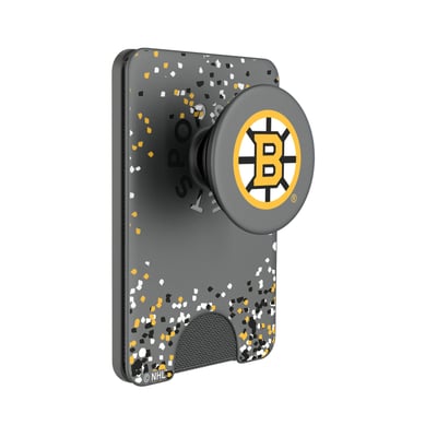 Boston Bruins Keyscaper Confetti PopSockets Magnetic Wallet