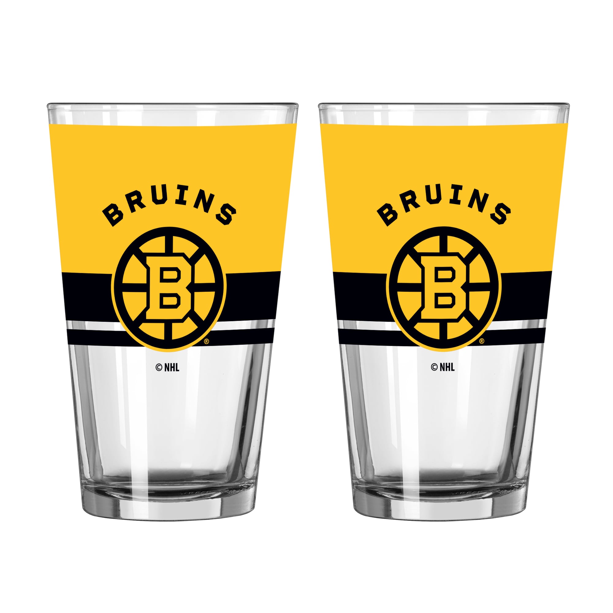 Logo Brands Boston Bruins Two-Piece 16oz. Horizon Pint Glass Set