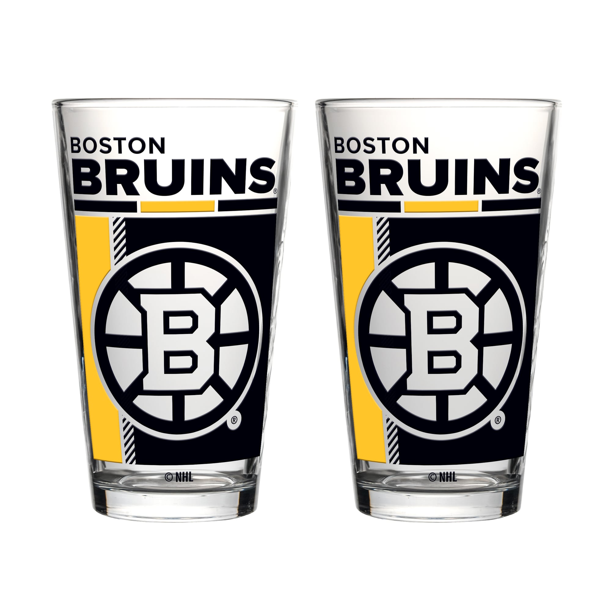 Logo Brands Boston Bruins Two-Piece 16oz. Pint Glass Set