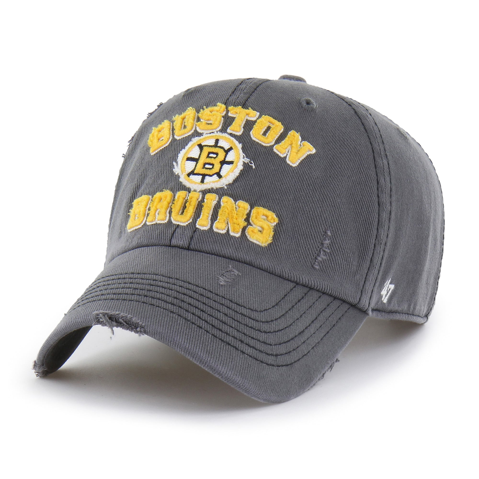 Casquette ajustable Boston Bruins Seymoore noire '47 avec application vieillie