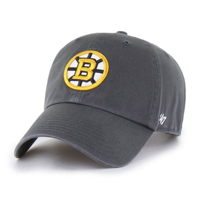  Boston Bruins '47 Core Logo Clean Up Adjustable Hat - Charcoal