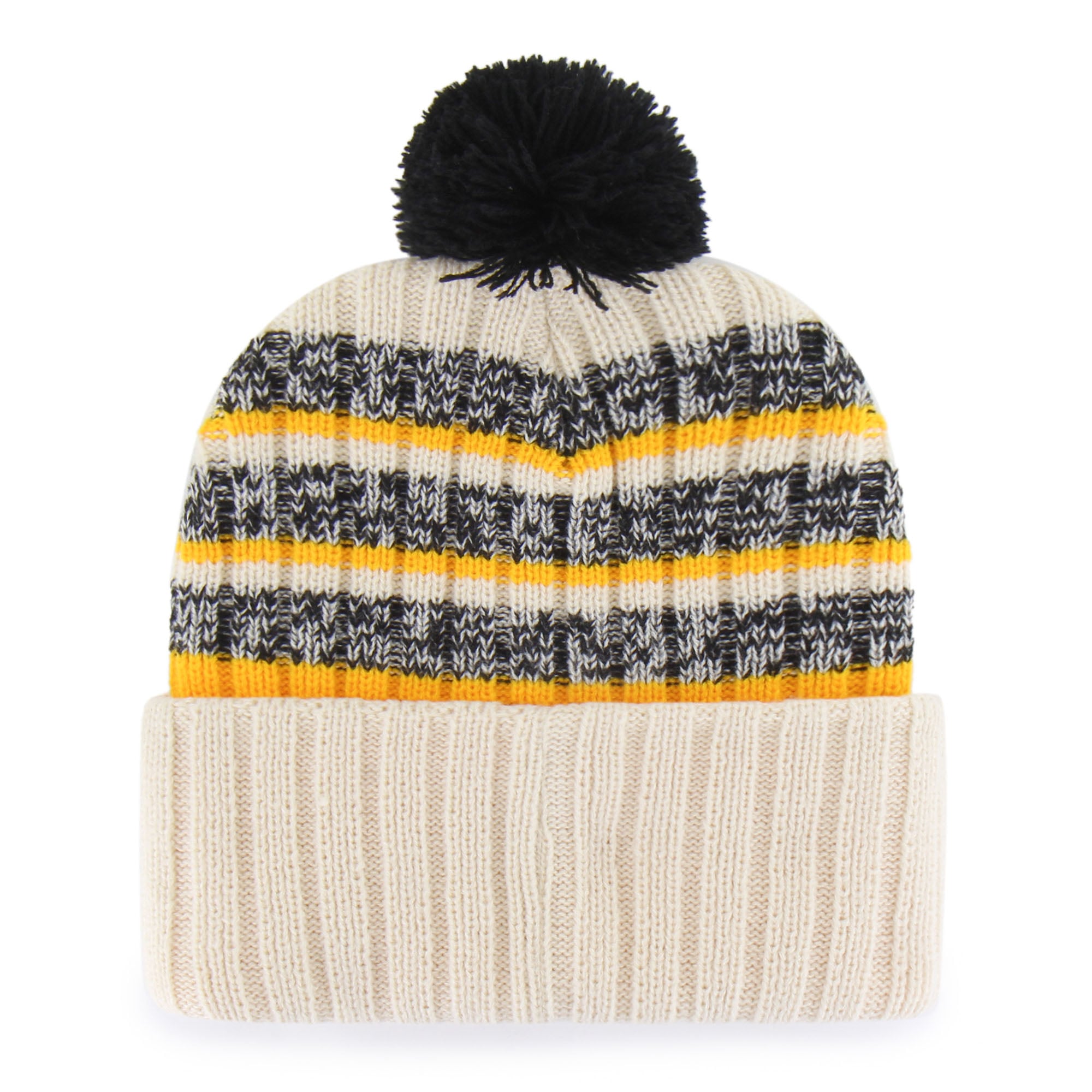 Bonnet en tricot à revers et pompon Tavern des Bruins de Boston crème '47 pour homme