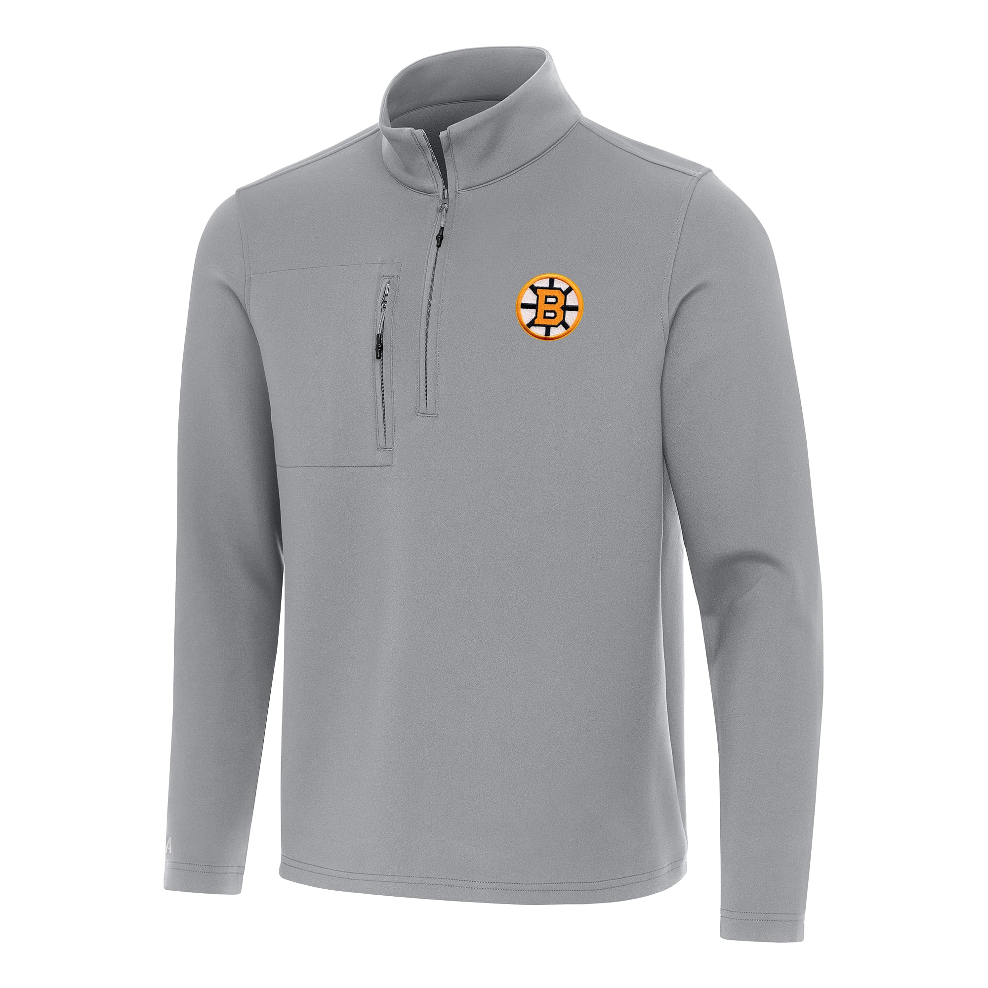 Pull à col zippé Antigua gris Boston Bruins Insider pour homme