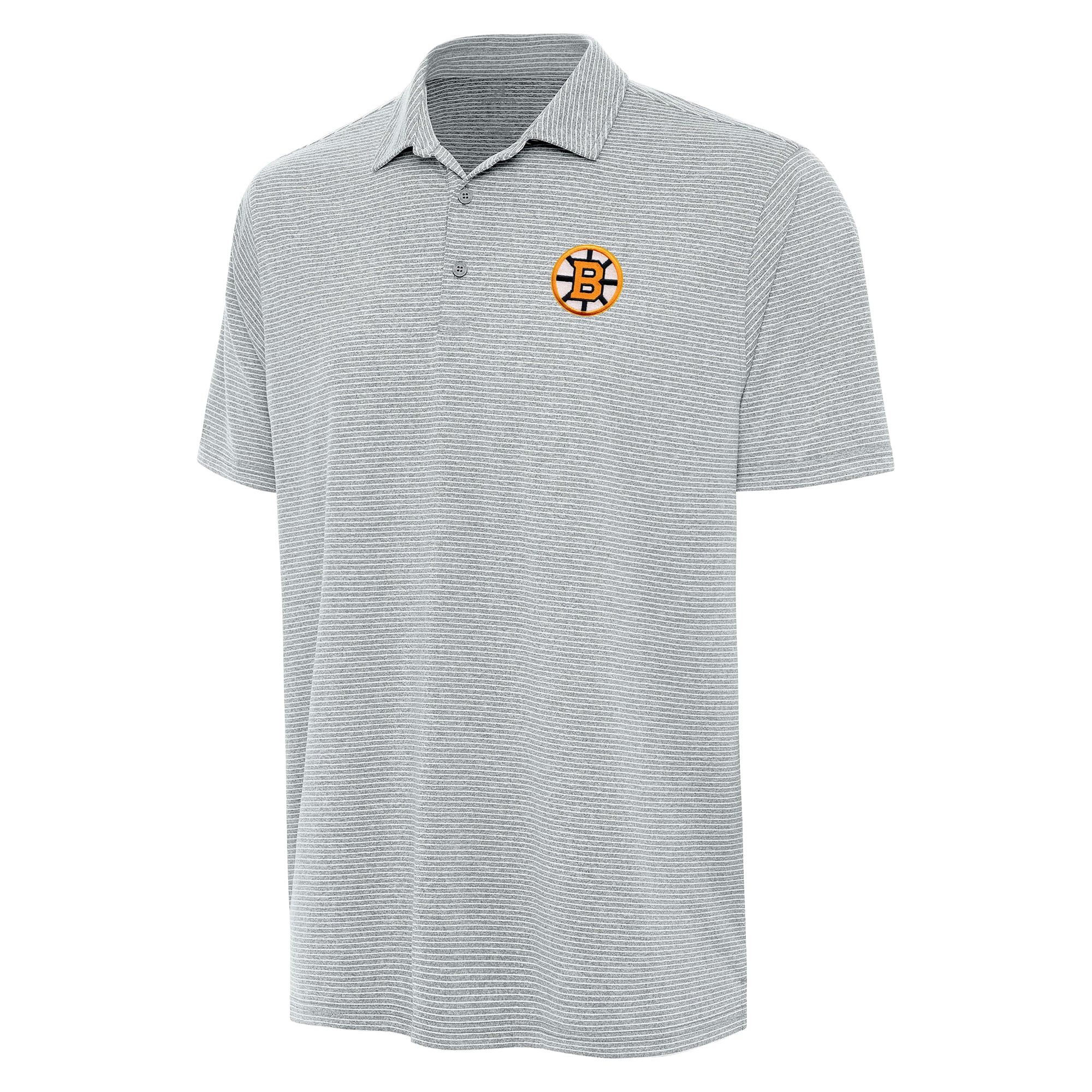 Polo Antigua pour homme, gris chiné, motif Boston Bruins