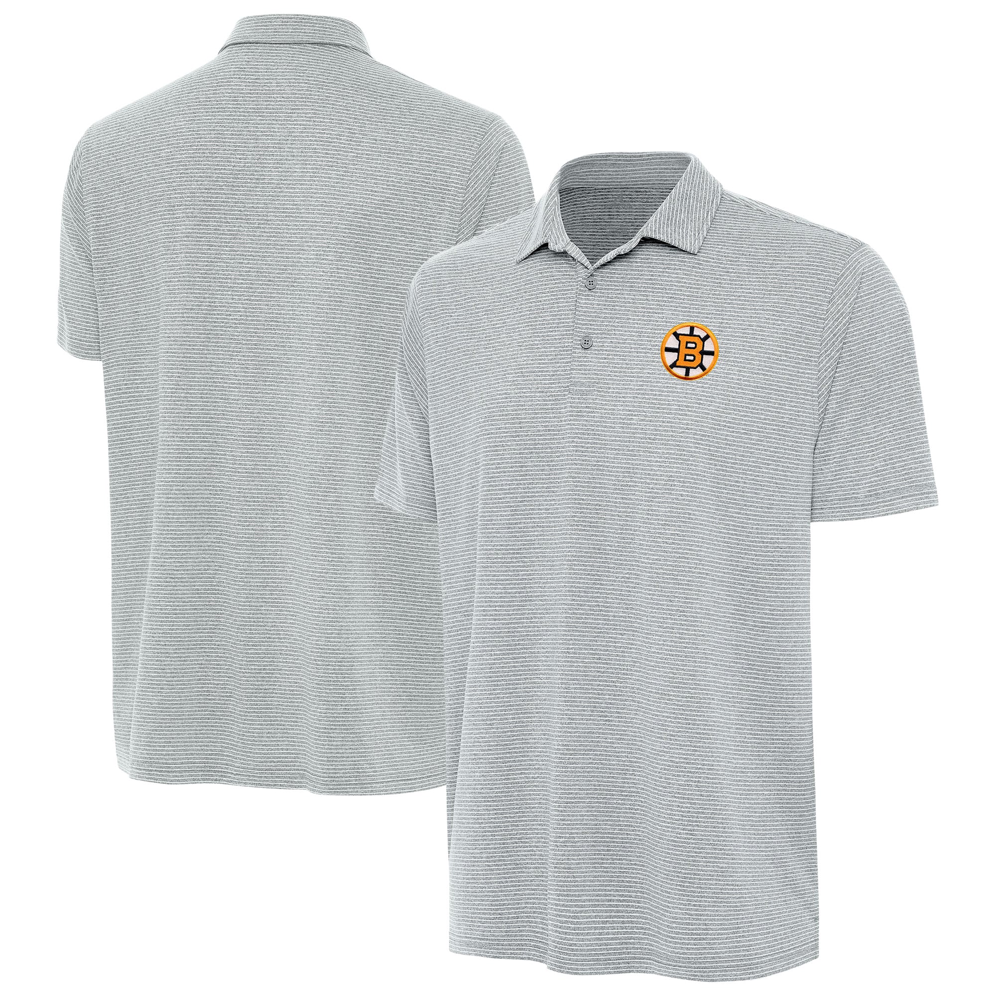 Polo Antigua pour homme, gris chiné, motif Boston Bruins
