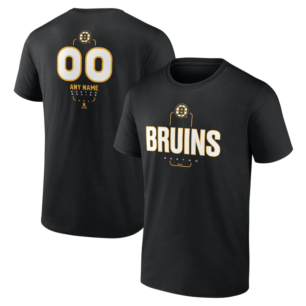 Men's Boston Bruins Black Custom Midfielder T-Shirt