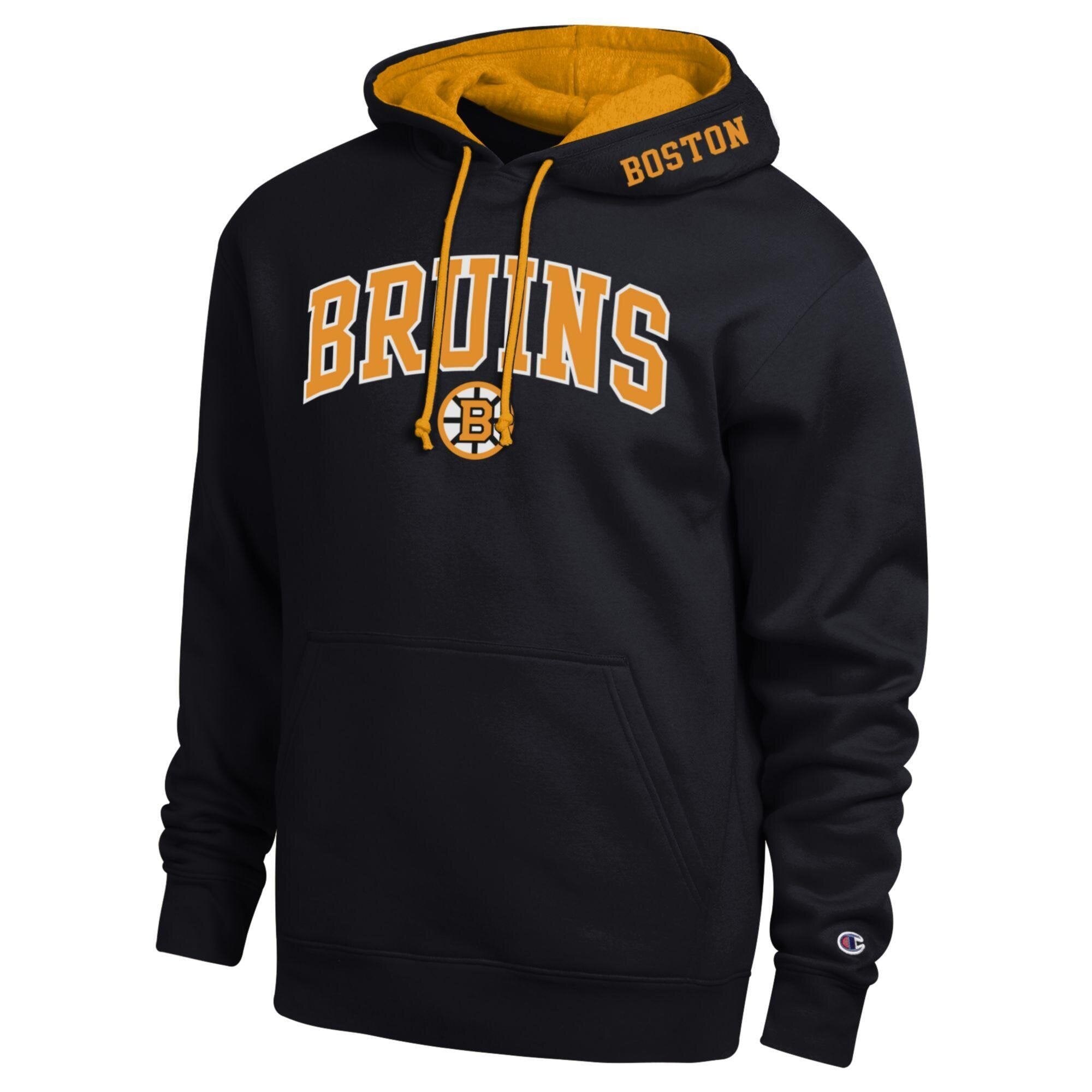 Men's Champion Black Boston Bruins Contrast Hoodie