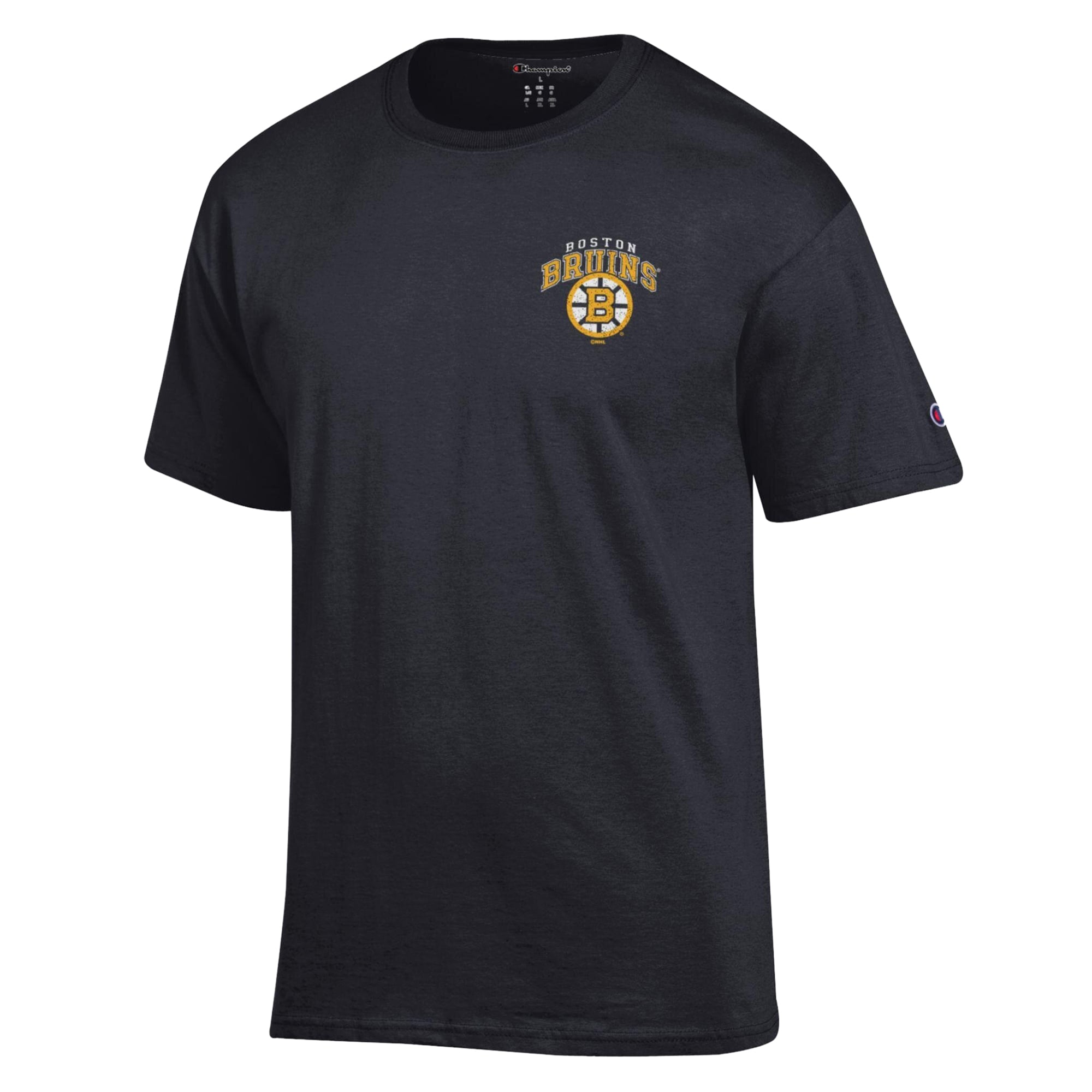 T-shirt noir Champion Boston Bruins « Stick With It » pour homme