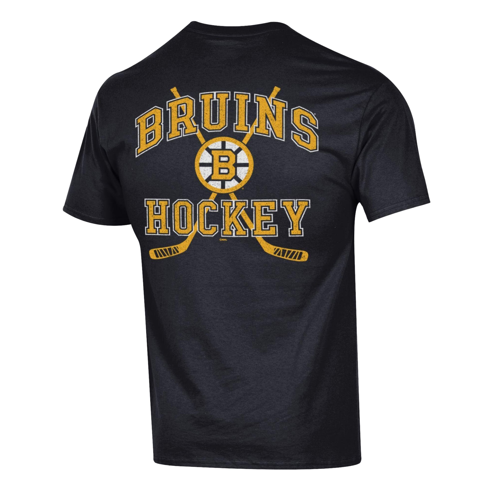 T-shirt noir Champion Boston Bruins « Stick With It » pour homme