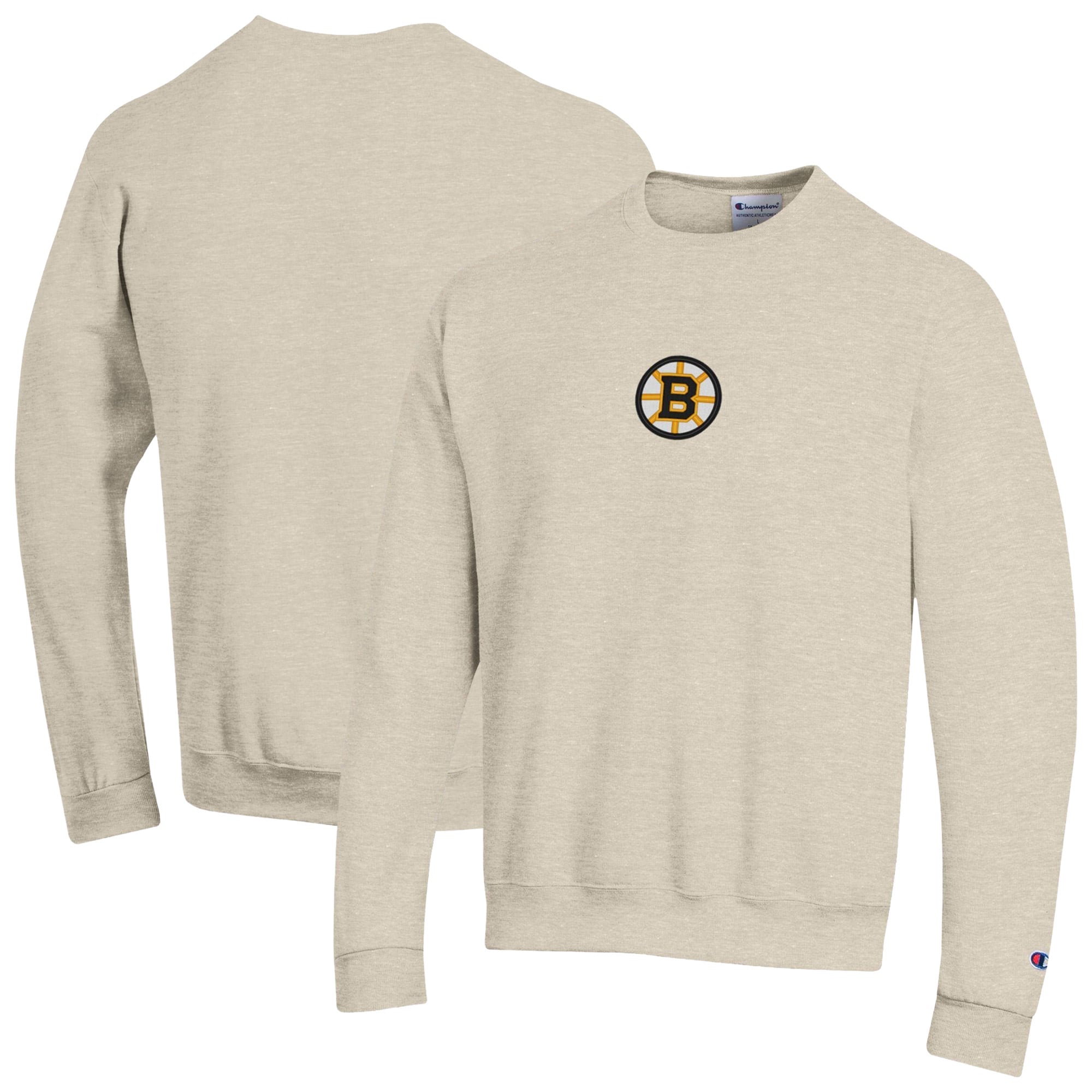 Sweat-shirt Champion pour homme, couleur avoine, Boston Bruins, Eco Powerblend