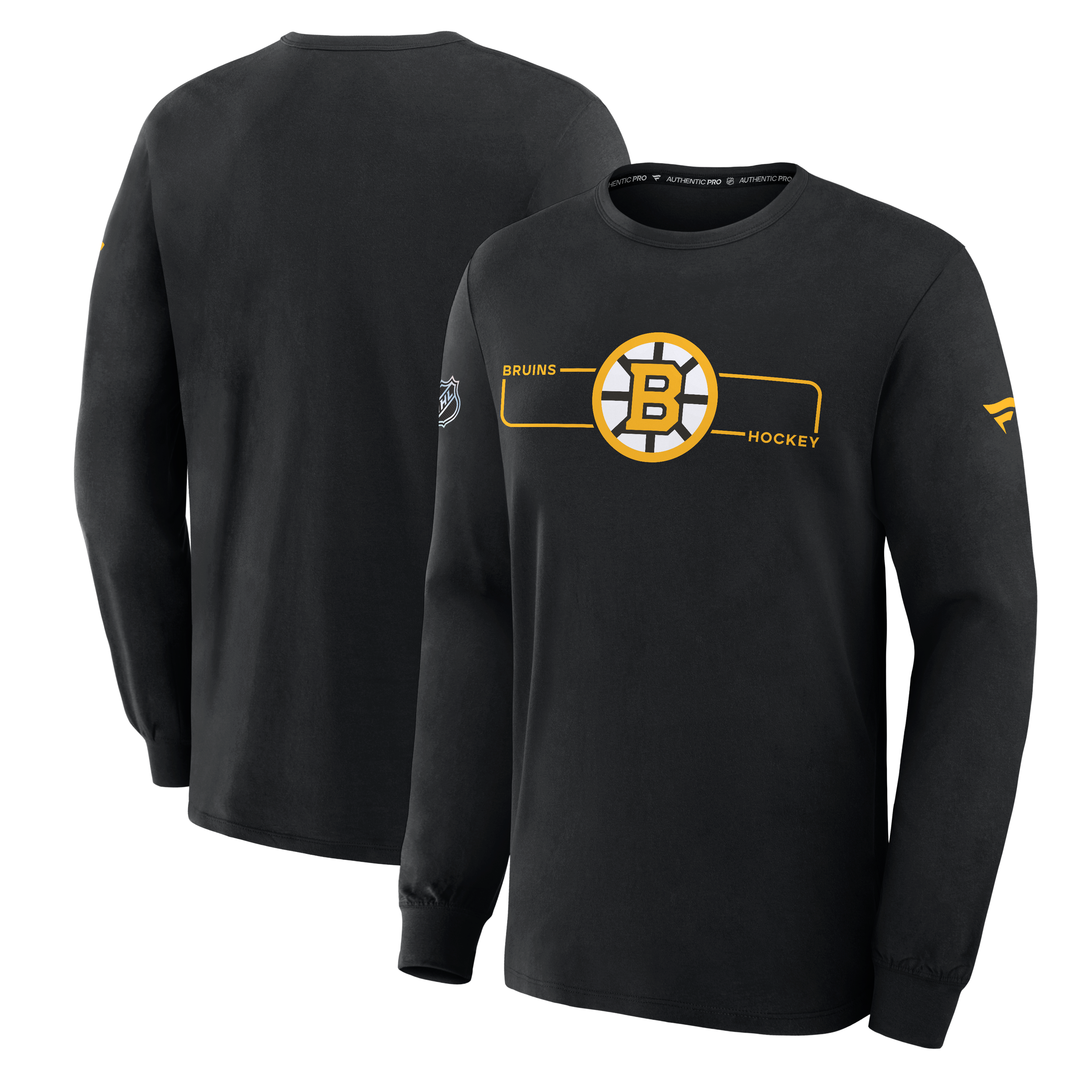 Men's Fanatics Black Boston Bruins Authentic Pro Primary Logo Long Sleeve T-Shirt
