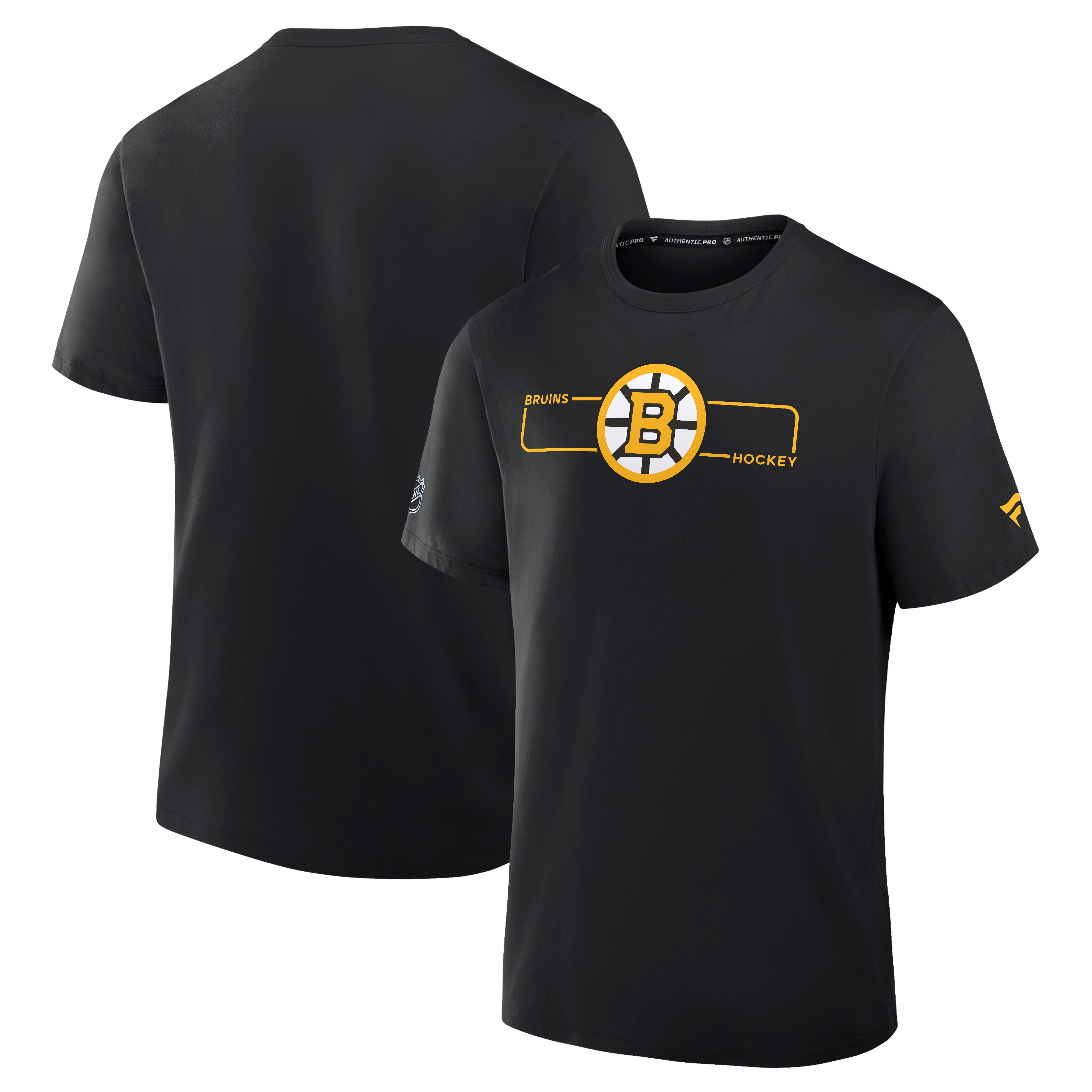 Men's Fanatics Black Boston Bruins Authentic Pro Primary Logo T-Shirt