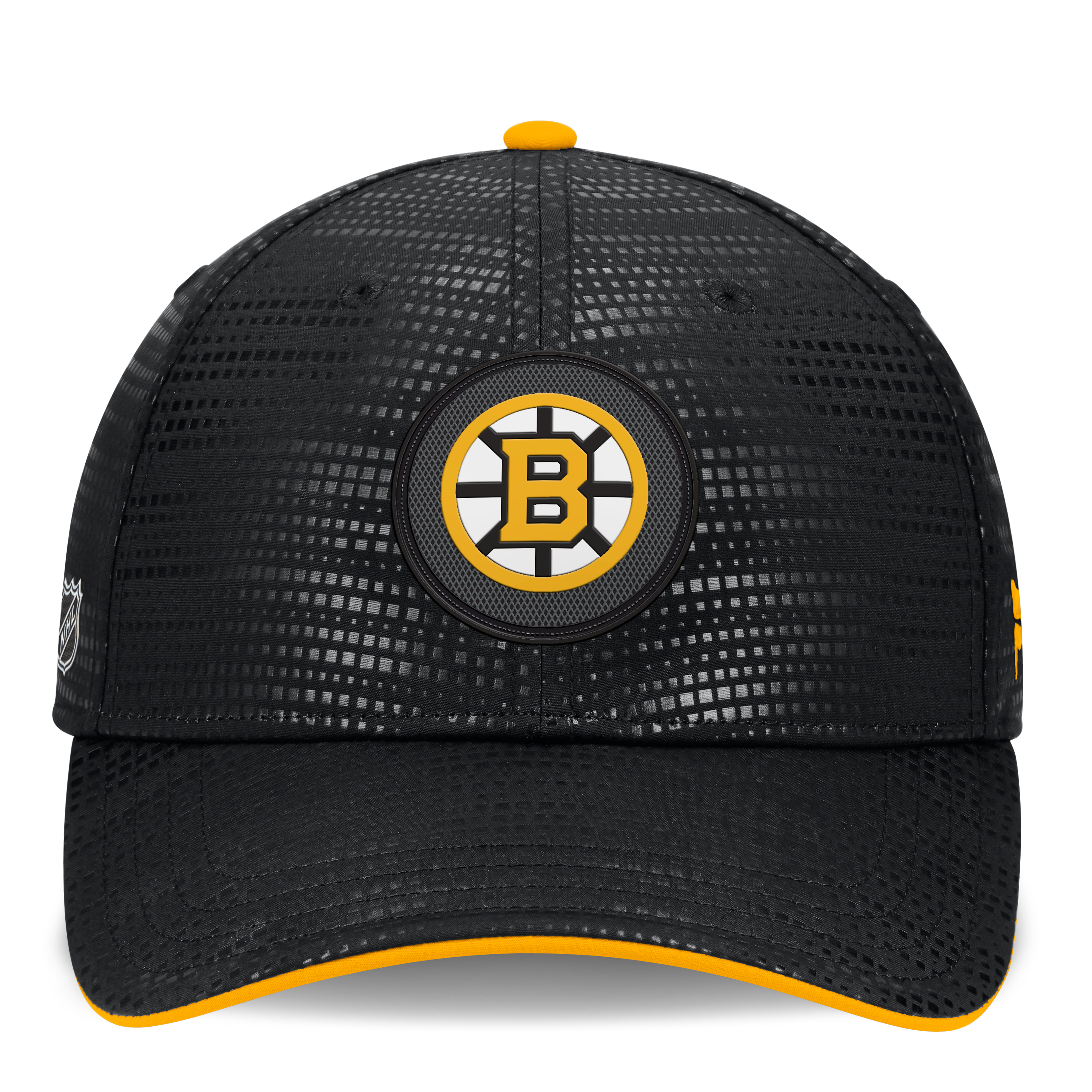 Men's Fanatics Black Boston Bruins Authentic Pro Rink Debossed Stretch Fit Hat