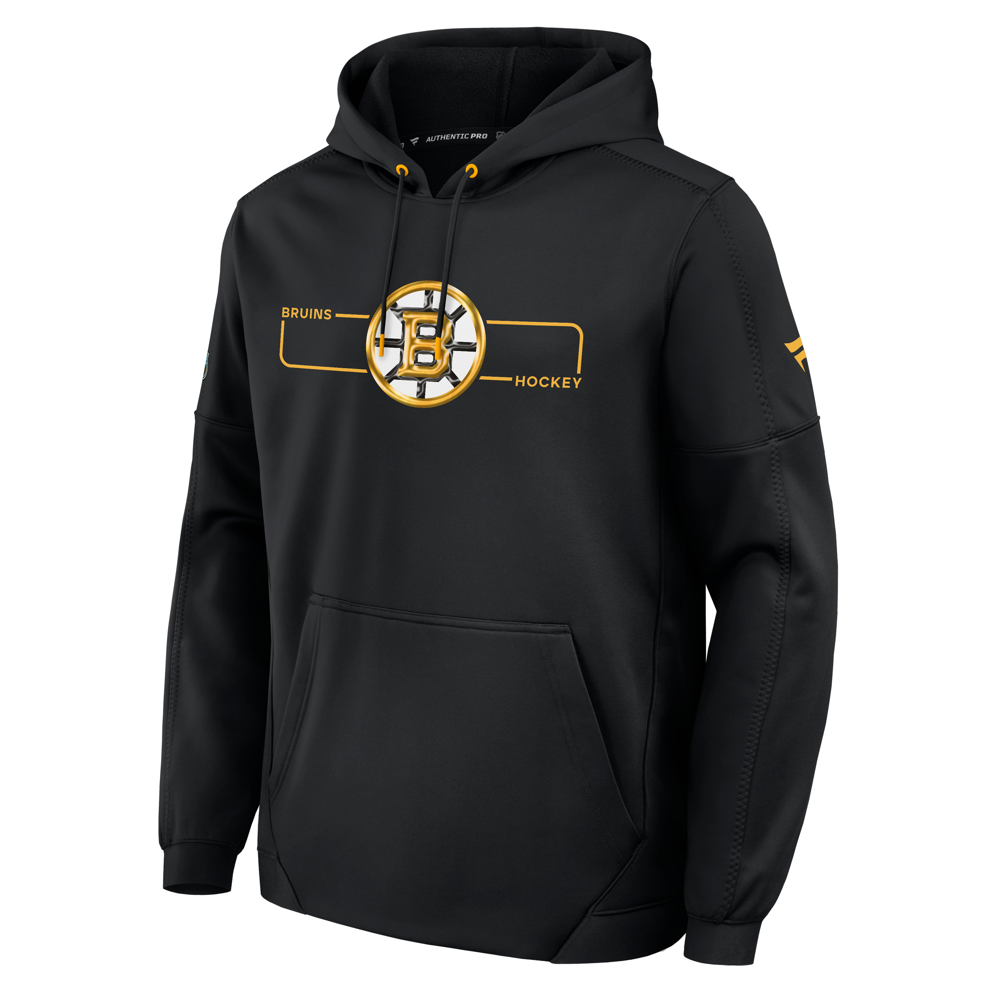 Men's Fanatics Gold Boston Bruins Authentic Pro Rink Fleece Pullover Hoodie