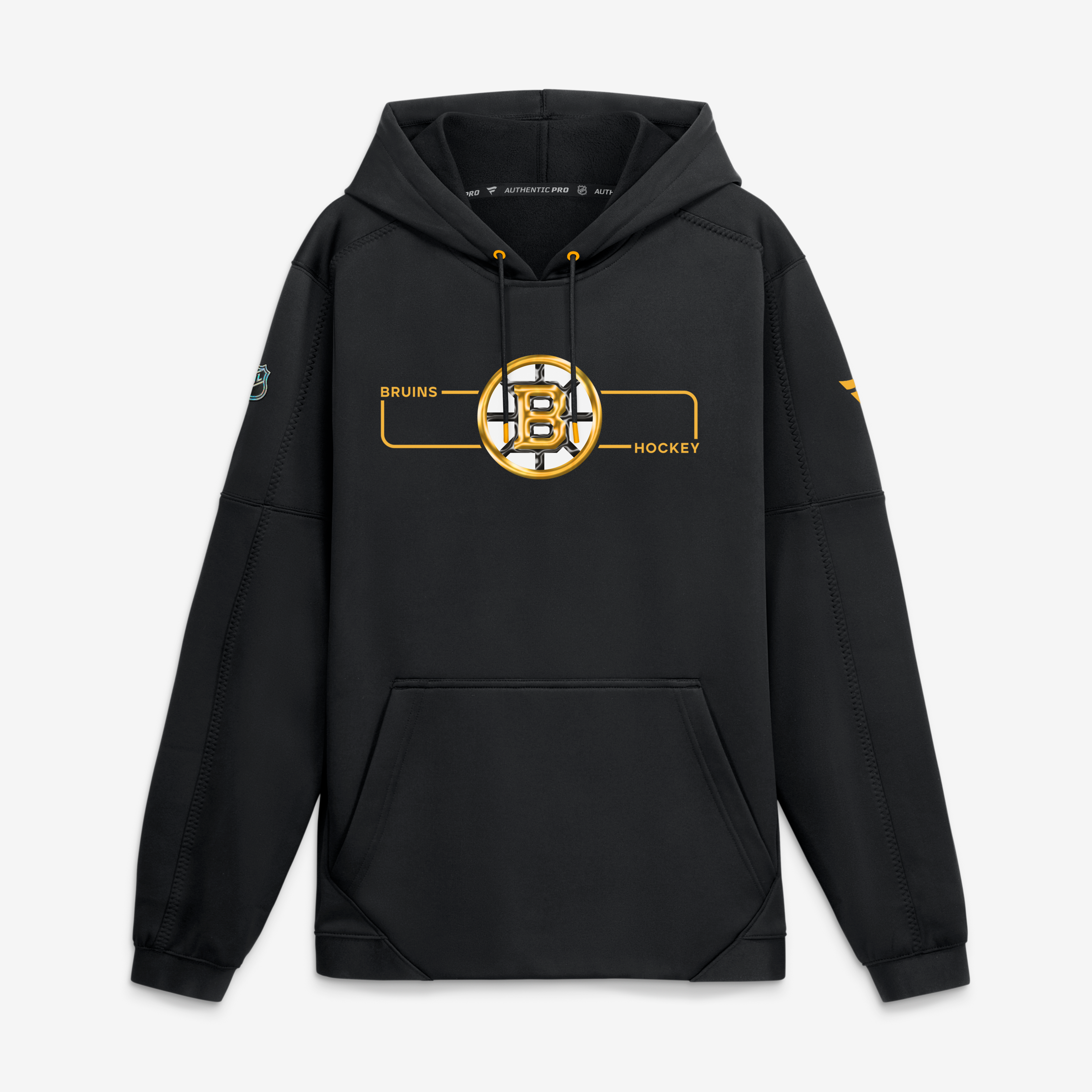 Men's Fanatics Gold Boston Bruins Authentic Pro Rink Fleece Pullover Hoodie