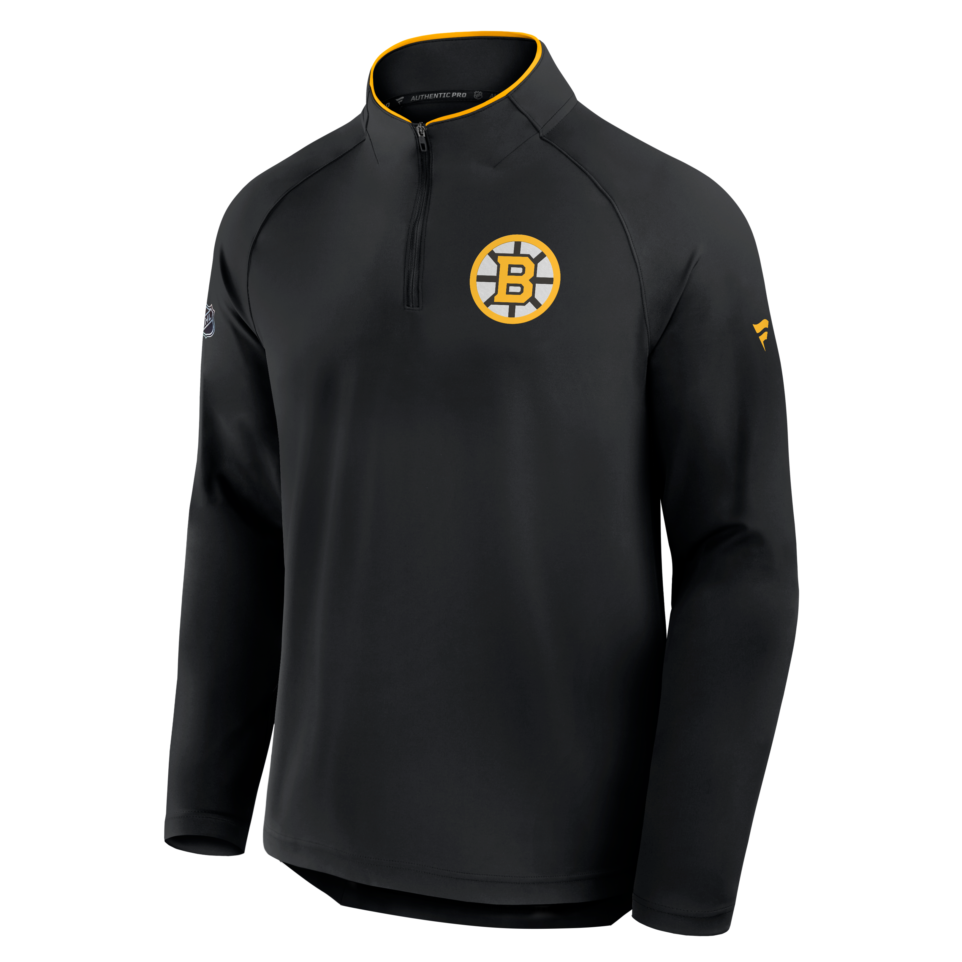Men's Fanatics Black Boston Bruins Authentic Pro Rink Lightweight Quarter-Zip Pullover
