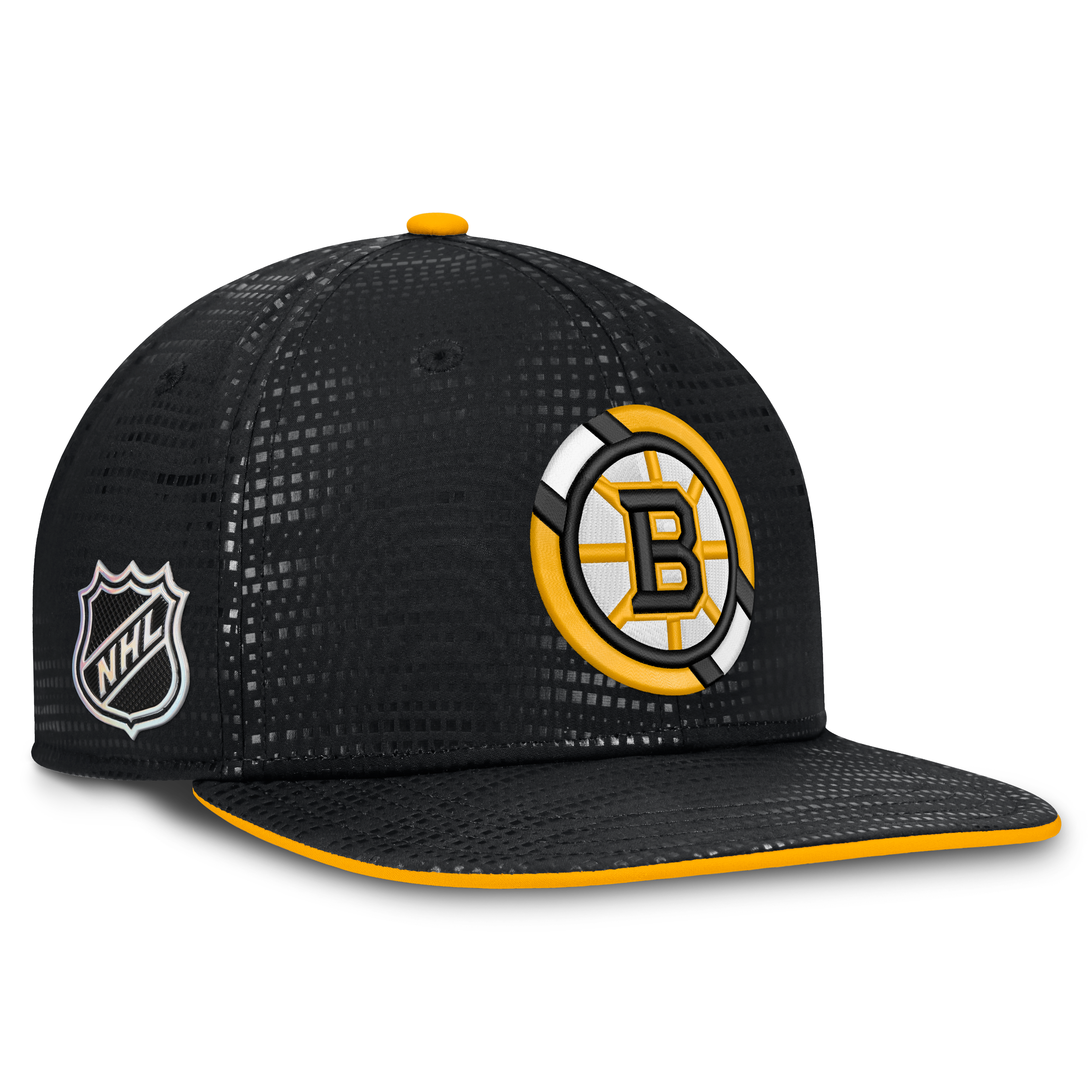 Men's Fanatics Black Boston Bruins Authentic Pro Rink Square Visor Snapback Hat