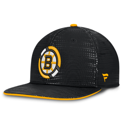 Boston Bruins Fanatics Authentic Pro Rink Square Visor Snapback Hat - Black