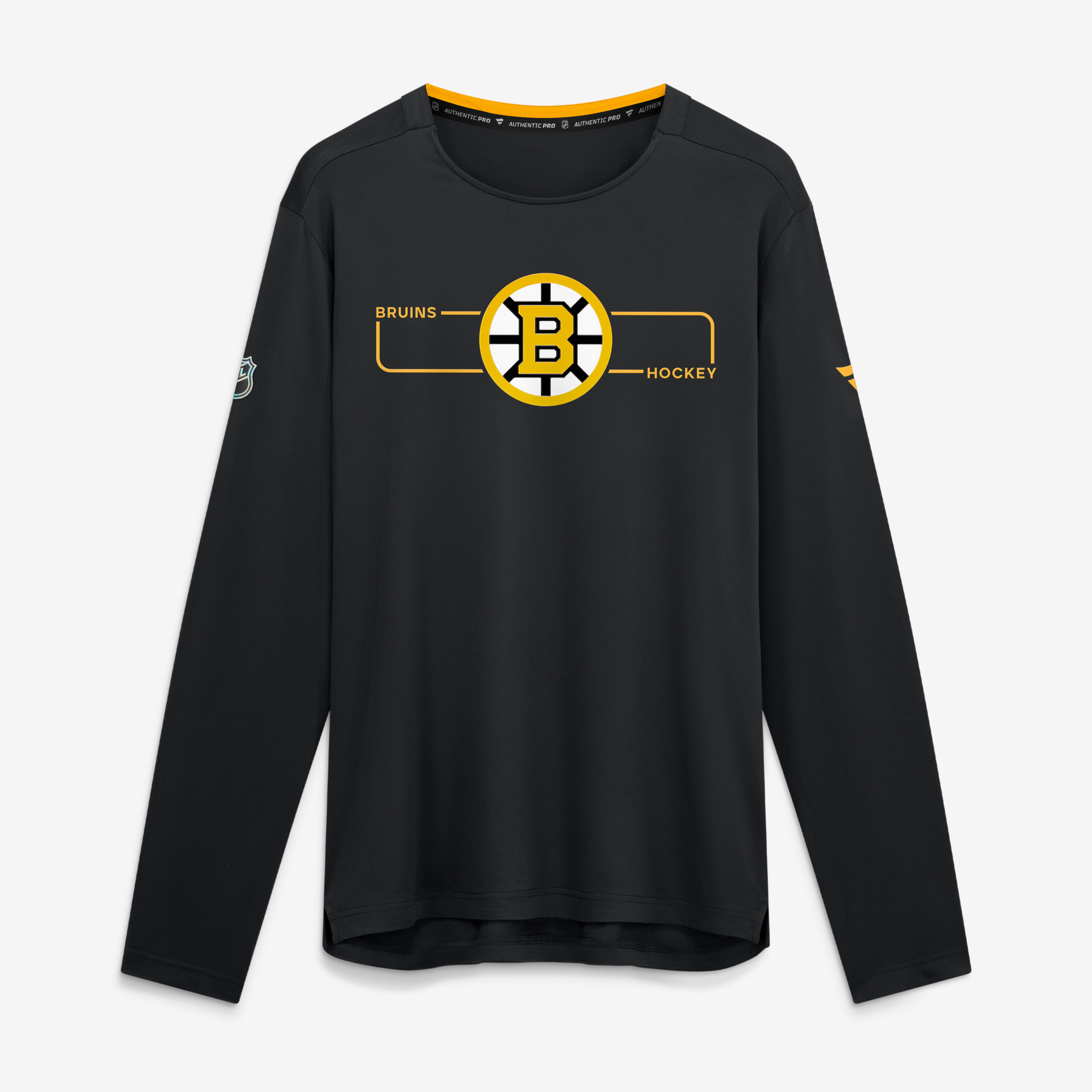 T-shirt à manches longues Fanatics noir authentique Boston Bruins Pro Rink Tech pour homme