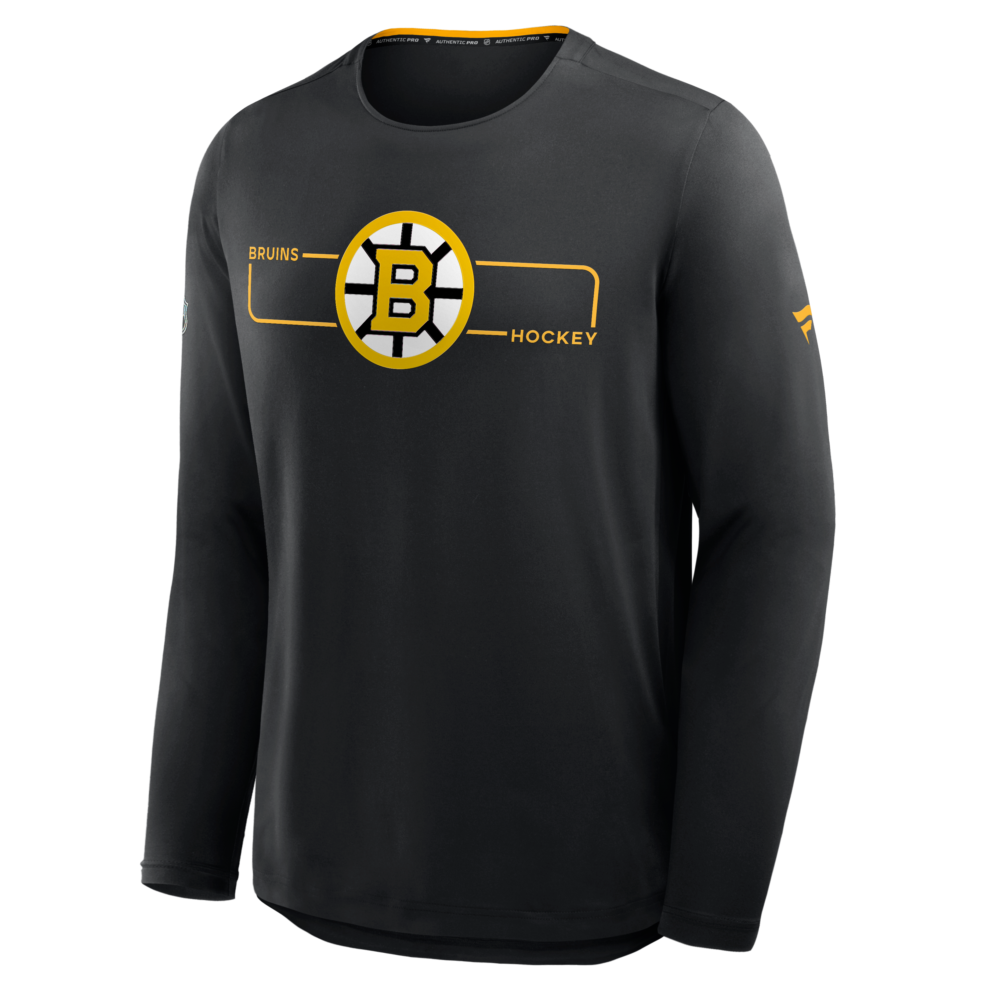 T-shirt à manches longues Fanatics noir authentique Boston Bruins Pro Rink Tech pour homme